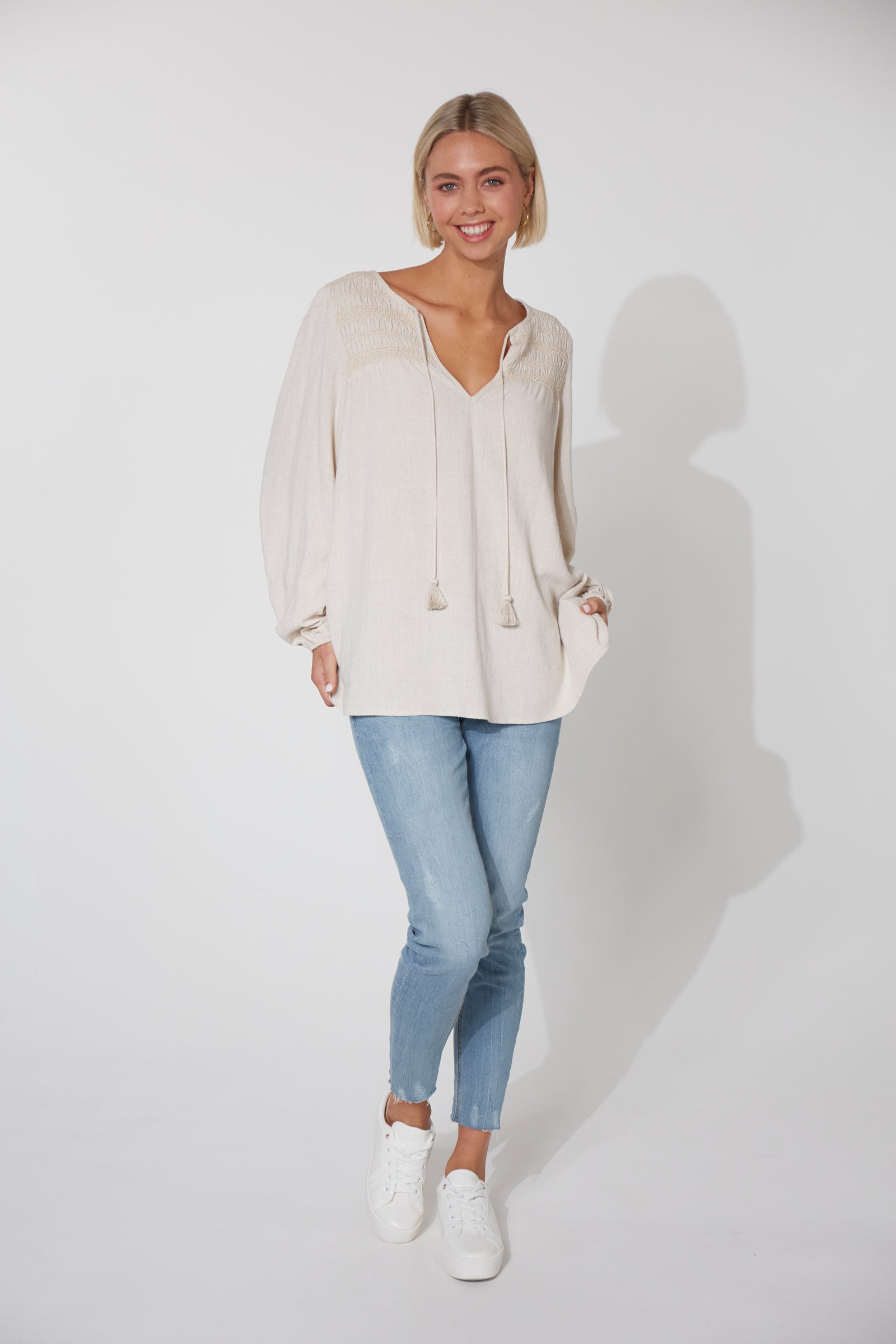 Lauder Blouse - Flax-Tops-Haven-The Bay Room