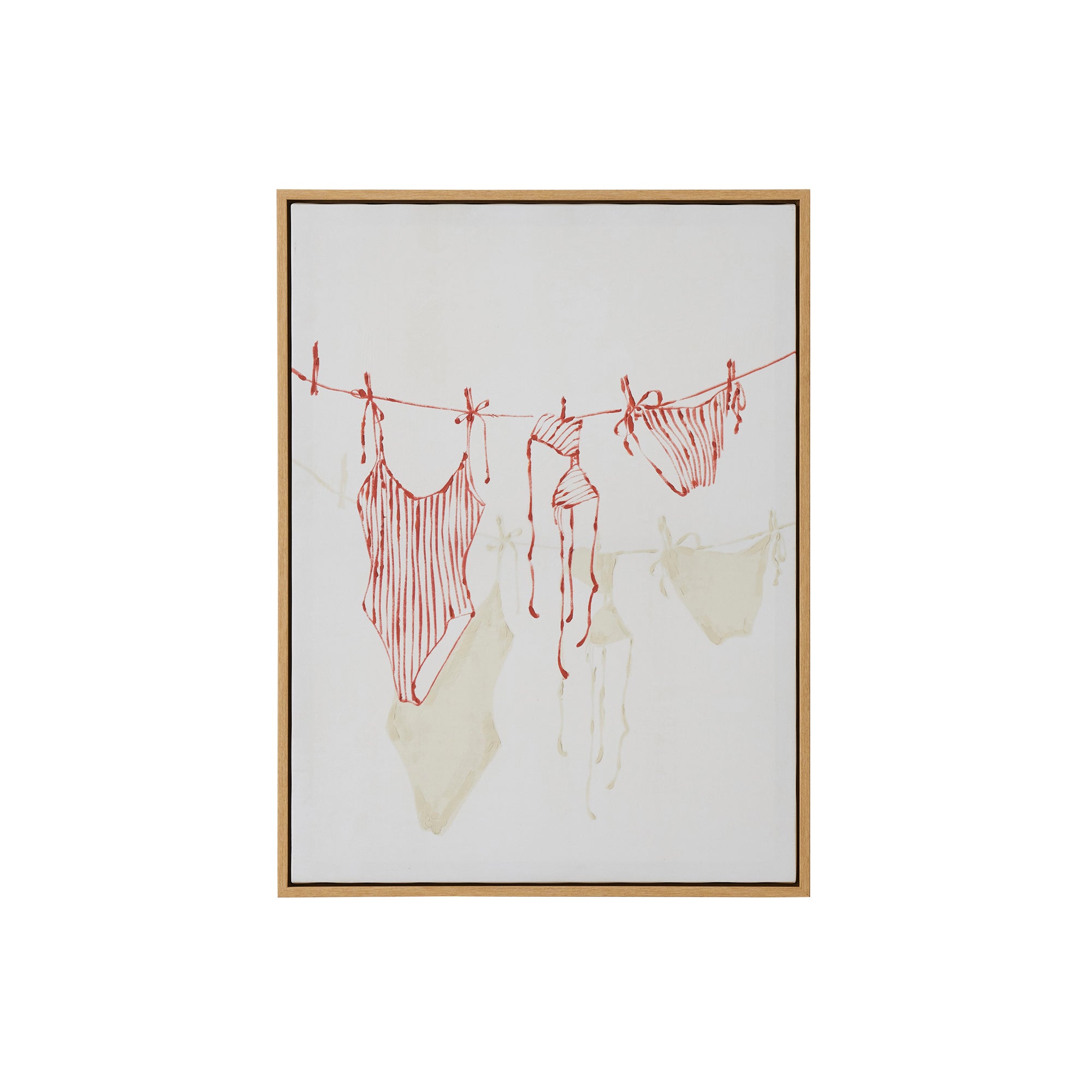 Laundry Day Natural Frame Oil Canvas 45x60cm-Wall Decor-Coast To Coast Home-The Bay Room