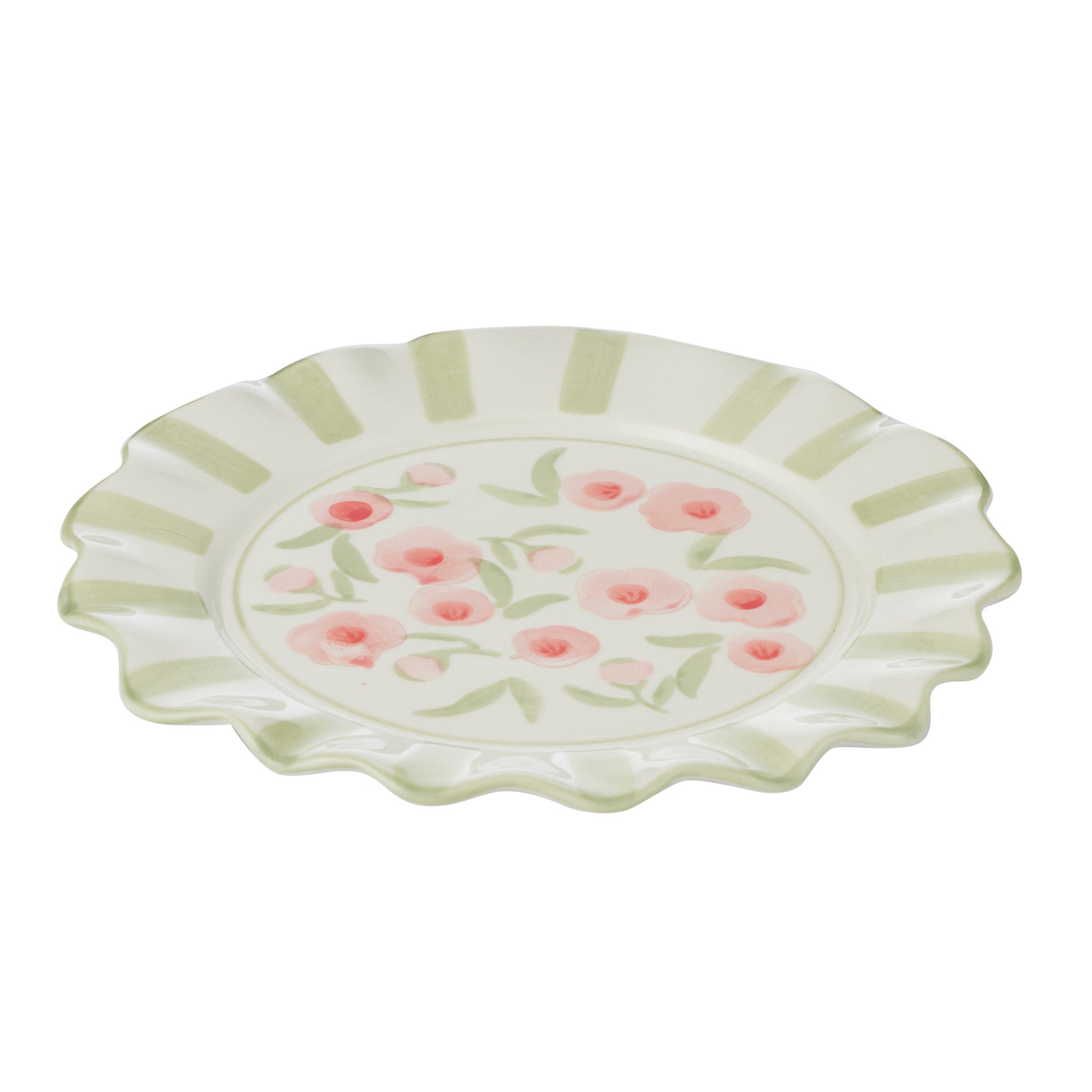 Lauren Ceramic Plate 21cm Green/Pink-Dining & Entertaining-Coast To Coast Home-The Bay Room