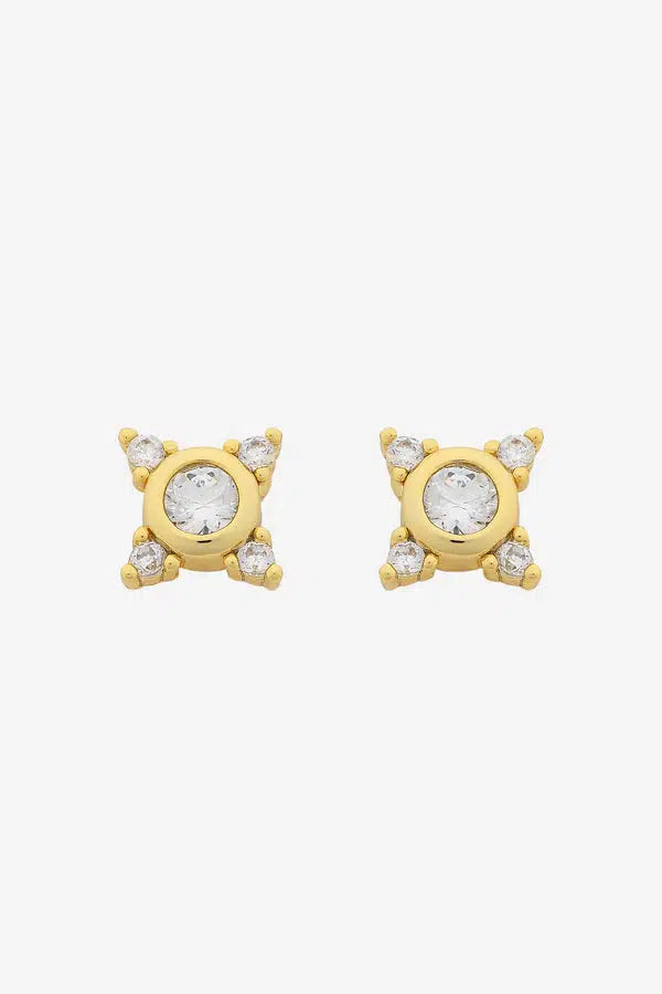 Lauren Soft Gold Clear Stud-Jewellery-Liberte-The Bay Room