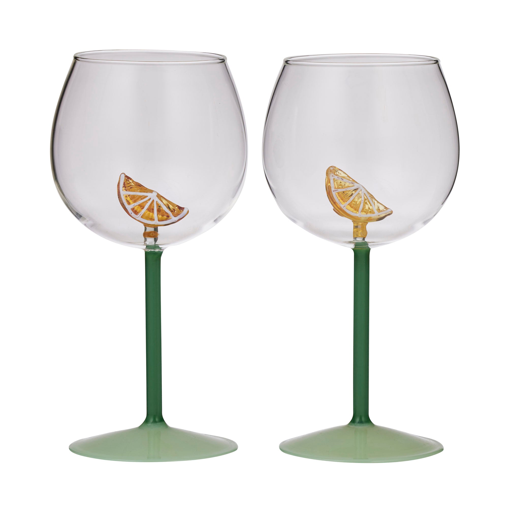 Lemon Set/2 Gin Balloon Glass 10x20cm-Dining & Entertaining-Coast To Coast Home-The Bay Room