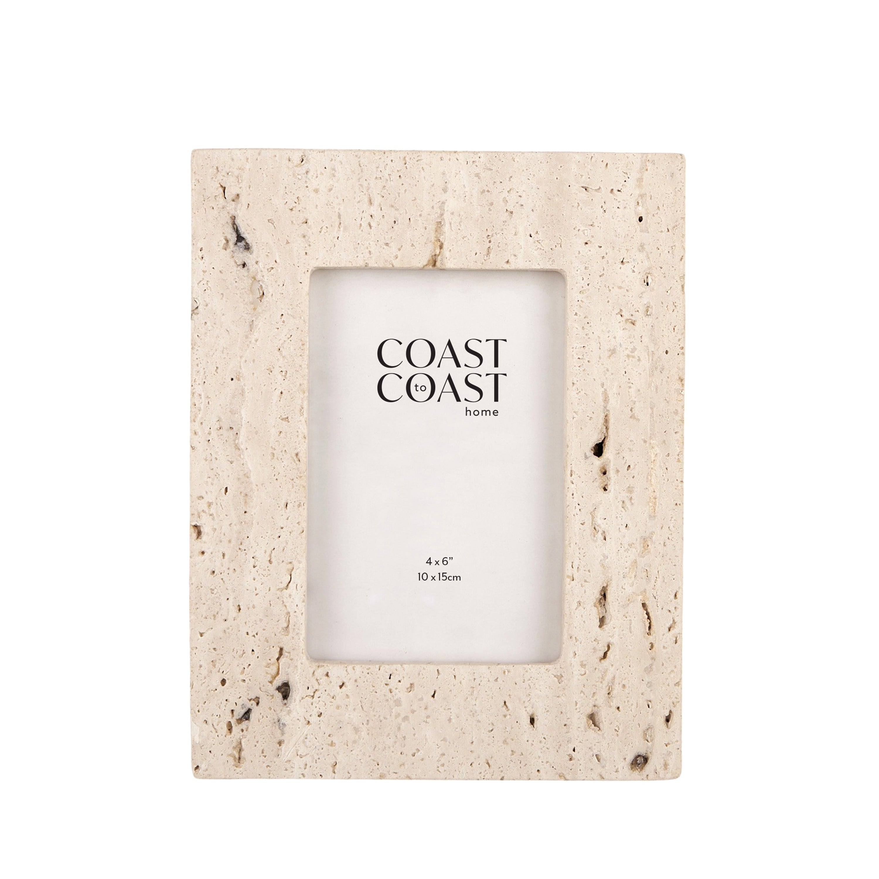 Len Travertine 4x6" Frame Beige 18x23cm-Decor Items-Coast To Coast Home-The Bay Room
