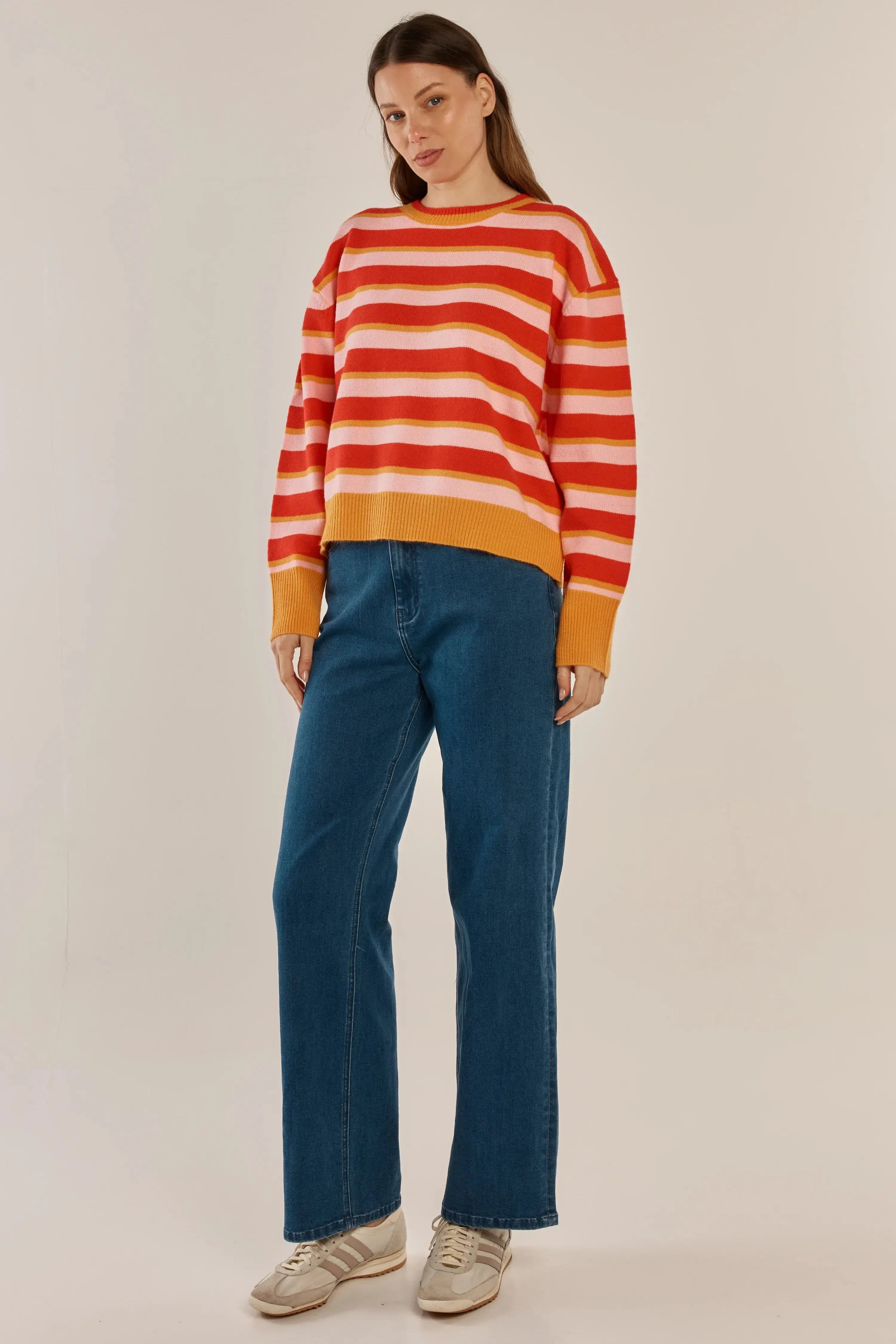 Leonie Knit Sweater - Red/Pink Stripe-Knitwear & Jumpers-Betty Basics-The Bay Room