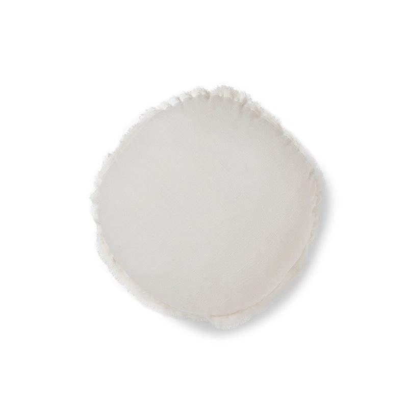 Lewis White Round Cushion 45cm-Soft Furnishings-Madras Link-The Bay Room