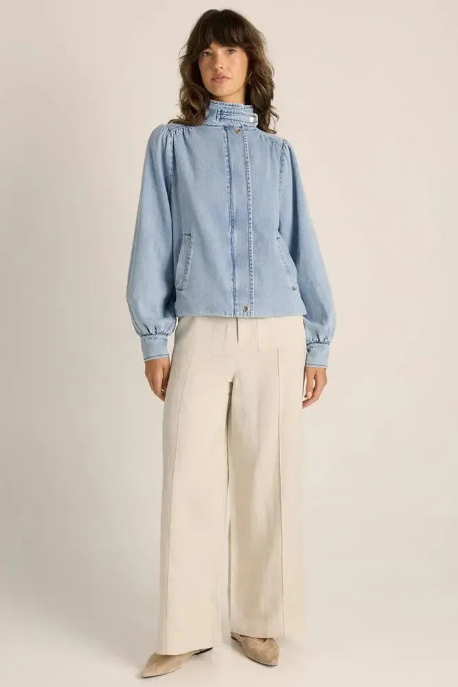 Lila Denim Bubble Jacket - Light Wash-Tops-Fate + Becker-The Bay Room