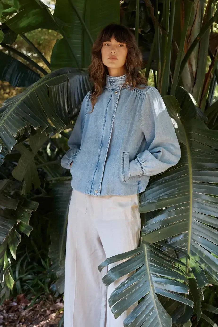 Lila Denim Bubble Jacket - Light Wash-Tops-Fate + Becker-The Bay Room