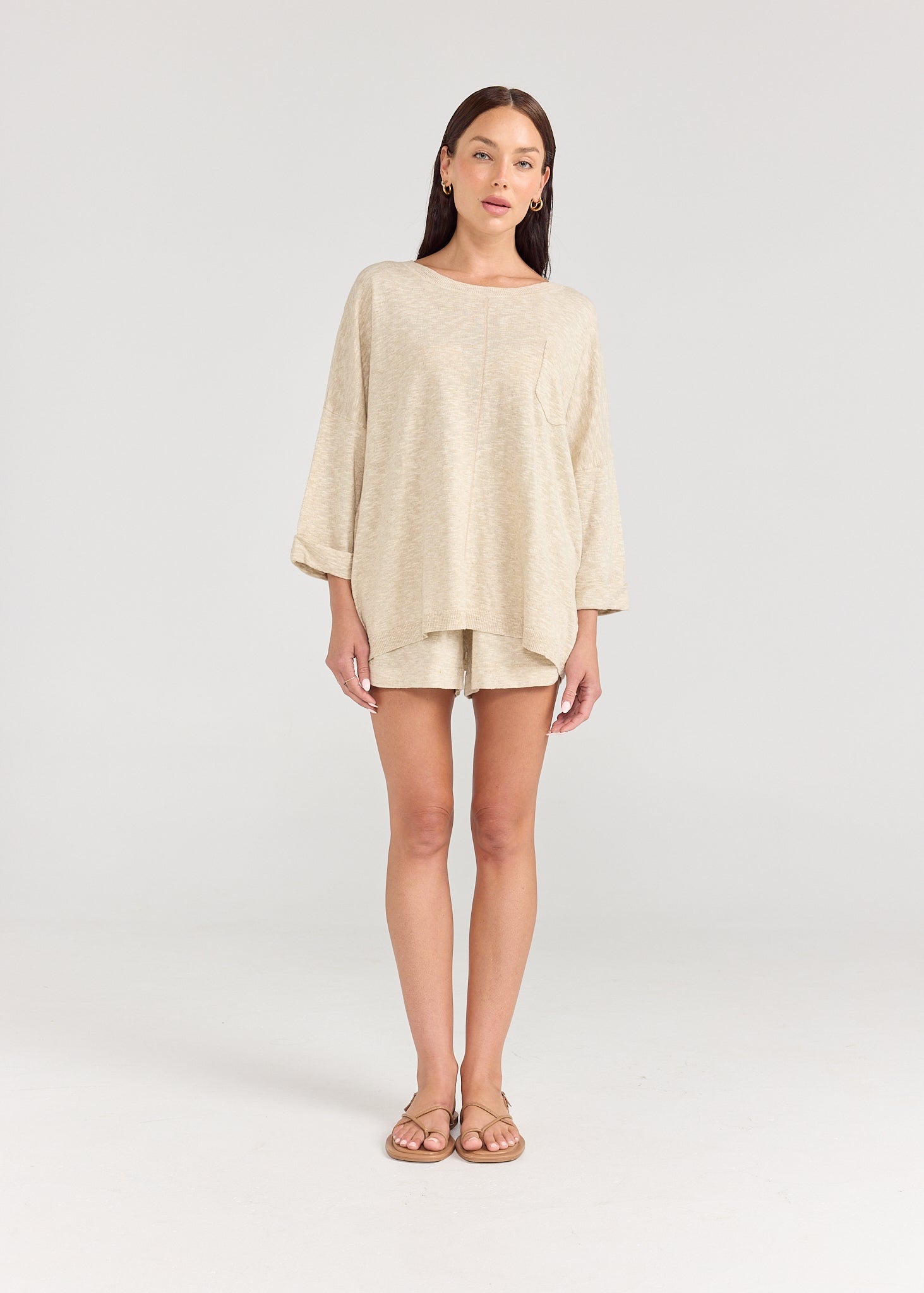 Lina Top - Sand-Tops-Pippa Ridley-The Bay Room