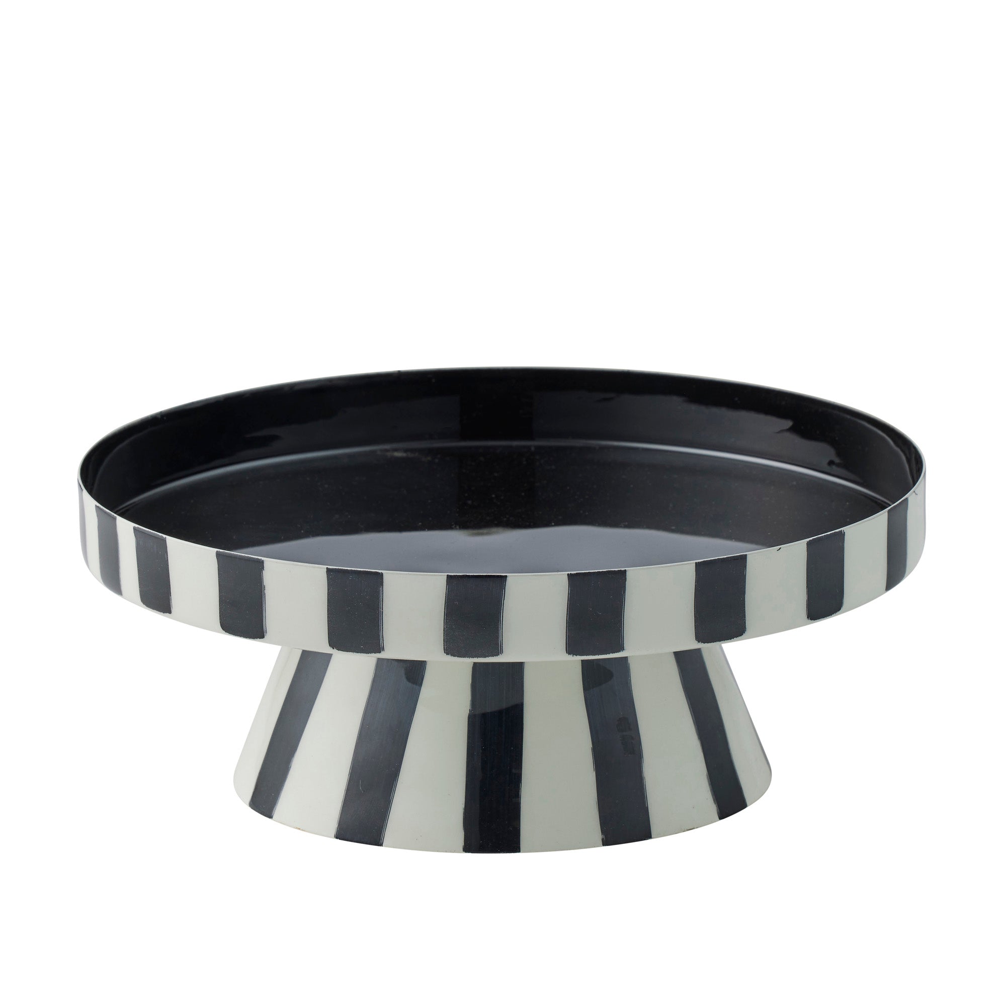 Linear Metal Cake Stand 24x11cm Ivory/Black-Dining & Entertaining-Coast To Coast Home-The Bay Room