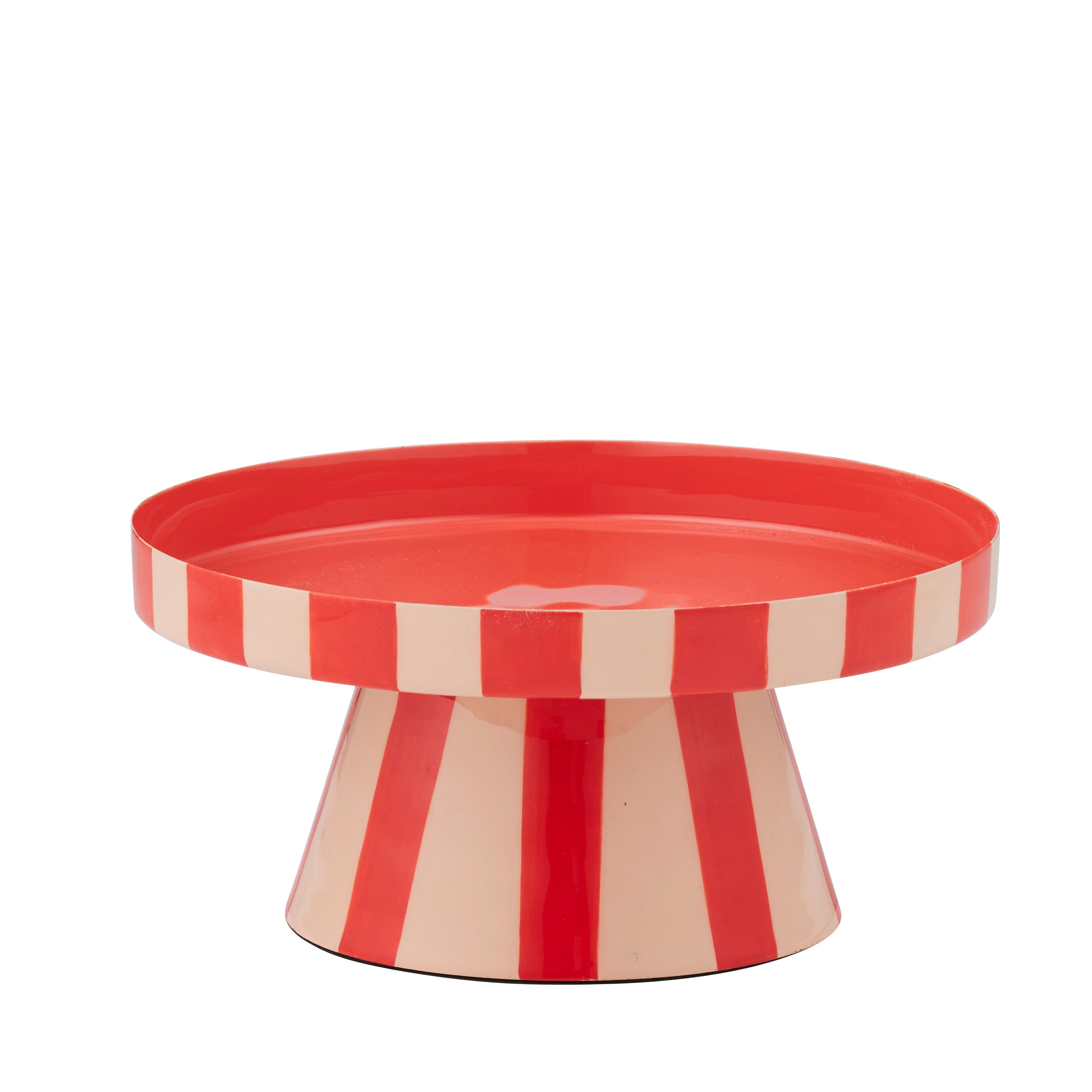 Linear Metal Cake Stand 24x11cm Nude/Tomato-Dining & Entertaining-Coast To Coast Home-The Bay Room