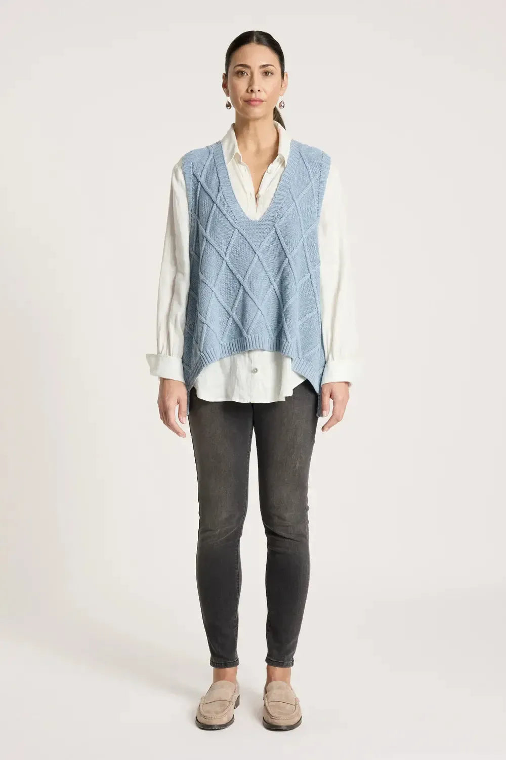 Liora Knit Vest - Lake-Jackets, Coats & Vests-Eb & Ive-The Bay Room