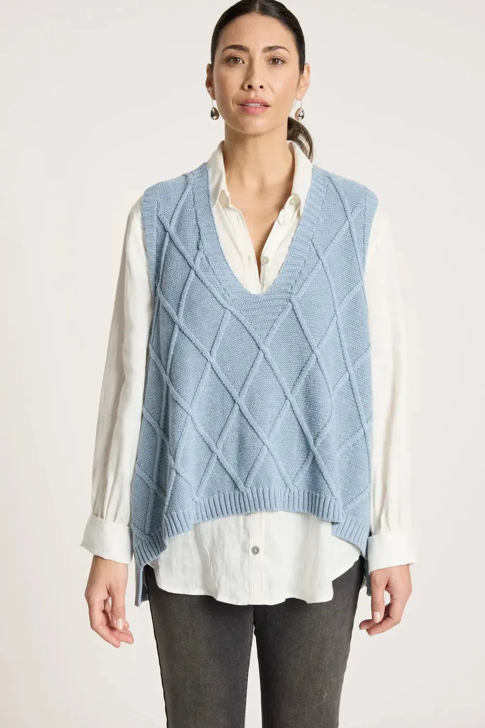 Liora Knit Vest - Lake-Jackets, Coats & Vests-Eb & Ive-The Bay Room