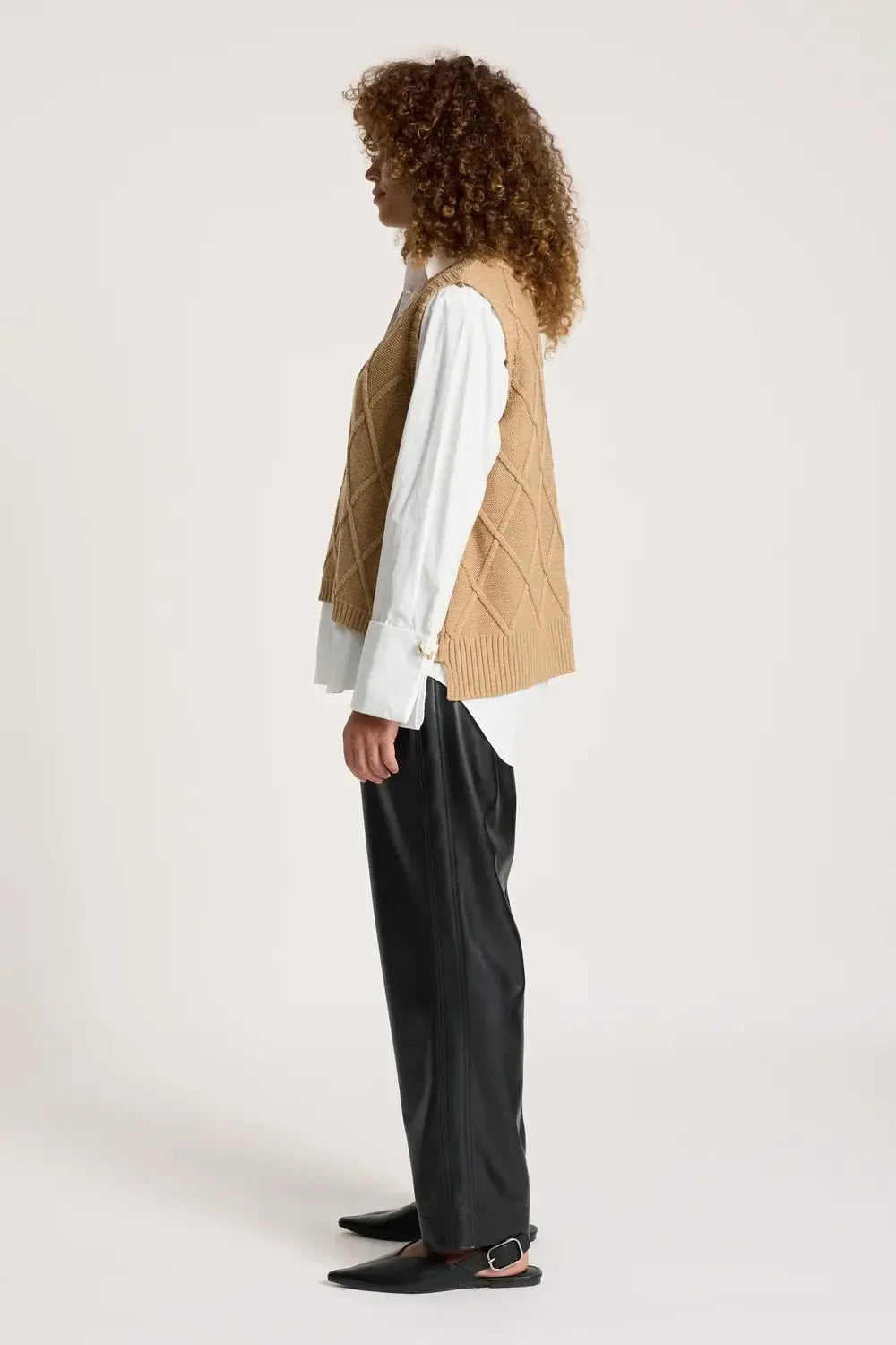 Liora Knit Vest - Mocha-Jackets, Coats & Vests-Eb & Ive-The Bay Room