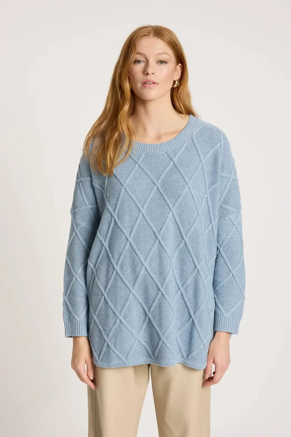 Liora Relaxed Jumper - Lake-Knitwear & Jumpers-Eb & Ive-The Bay Room