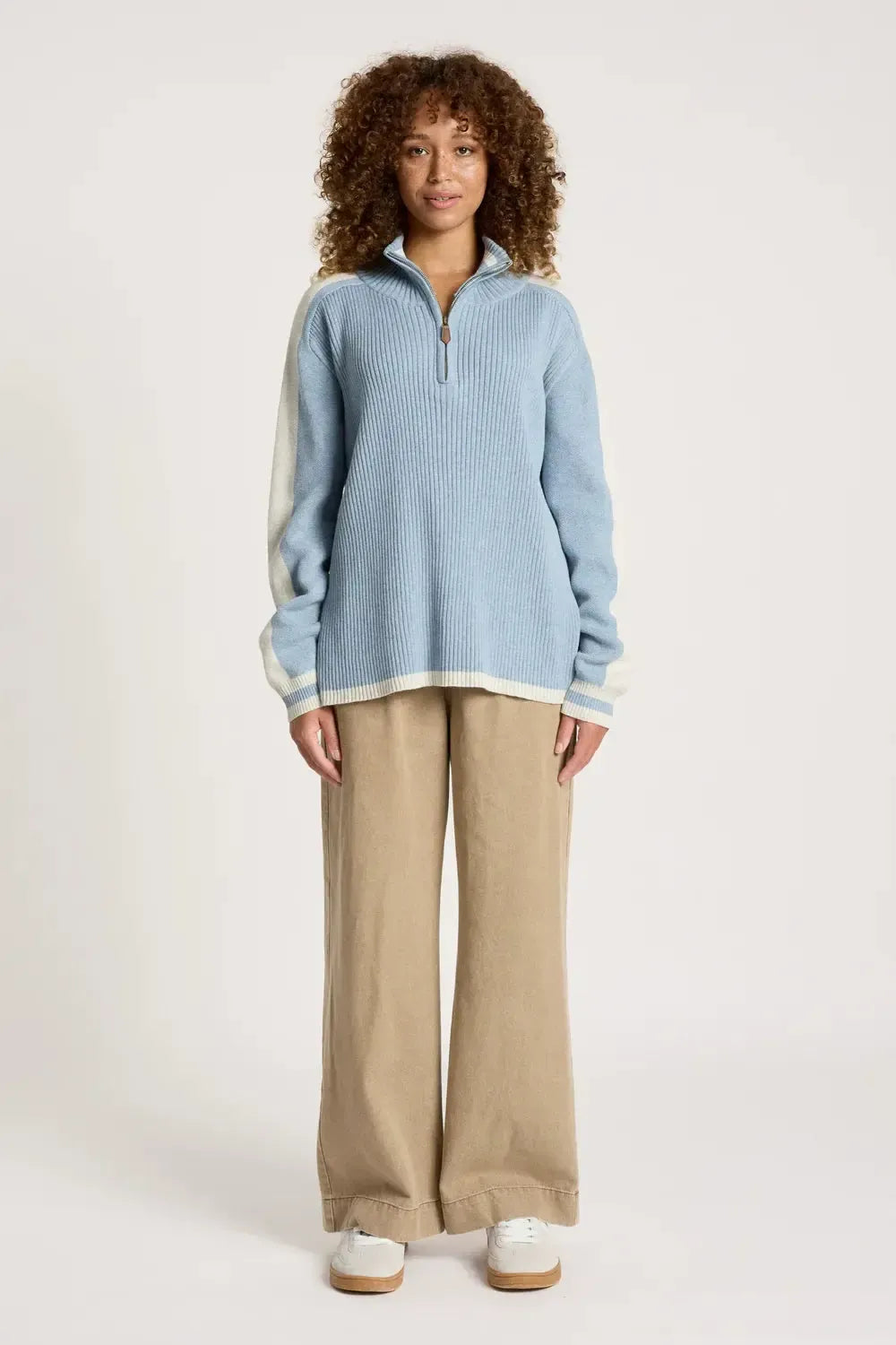 Liora Zip Jumper - Lake/Bisque-Knitwear & Jumpers-Eb & Ive-The Bay Room