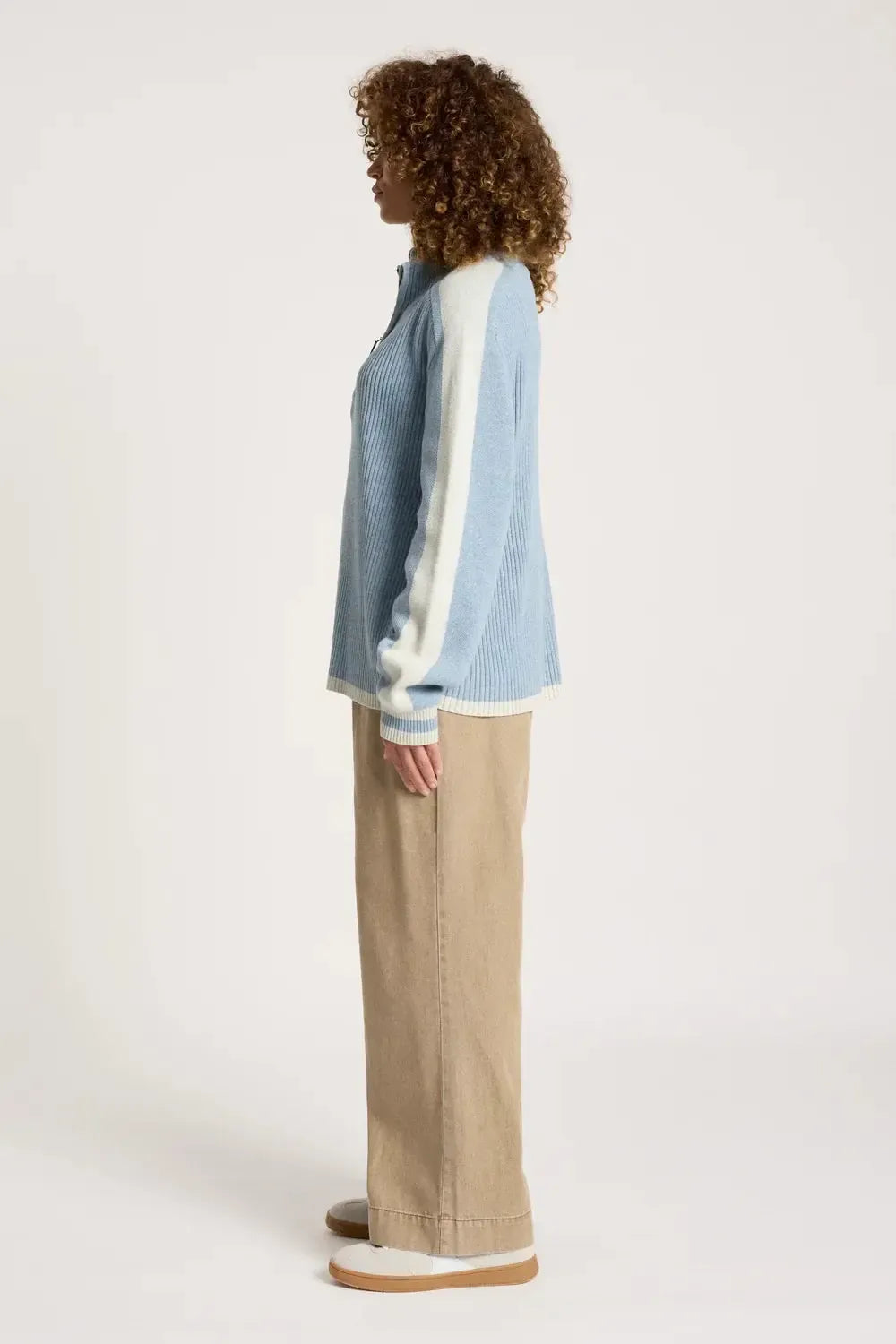 Liora Zip Jumper - Lake/Bisque-Knitwear & Jumpers-Eb & Ive-The Bay Room