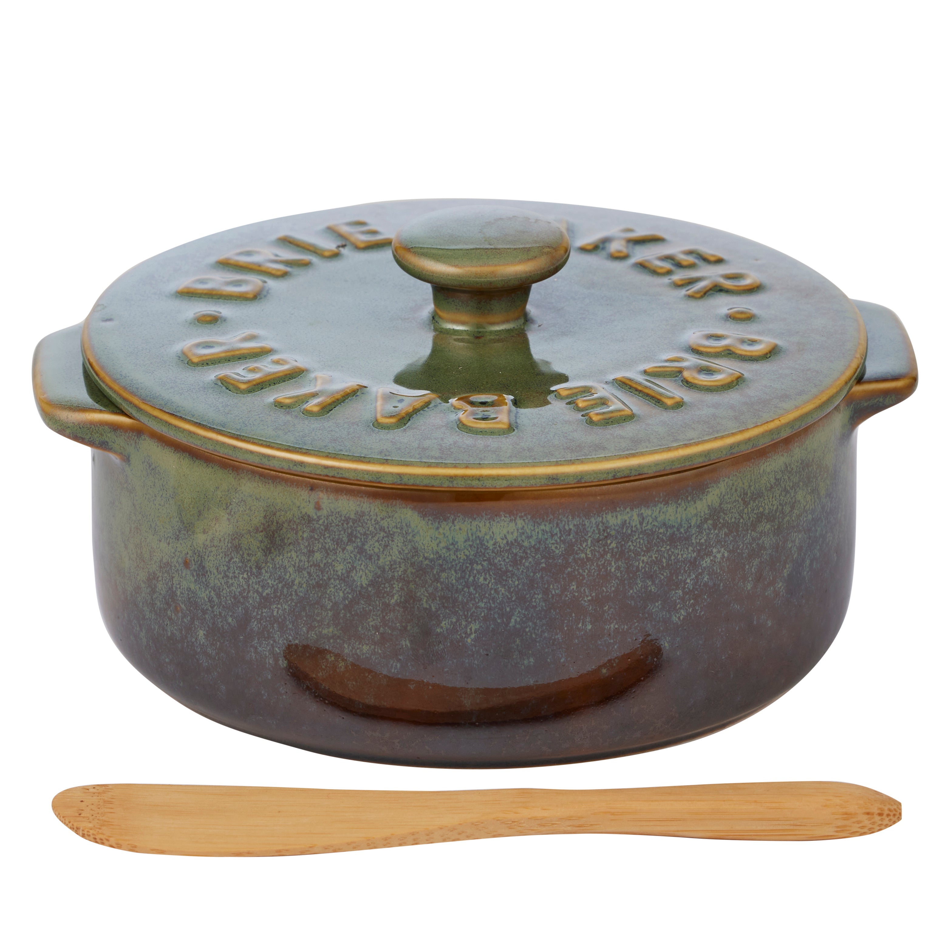 Loire Ceramic Brie Baker 13.5x16x7.5cm Olive-Dining & Entertaining-Coast To Coast Home-The Bay Room