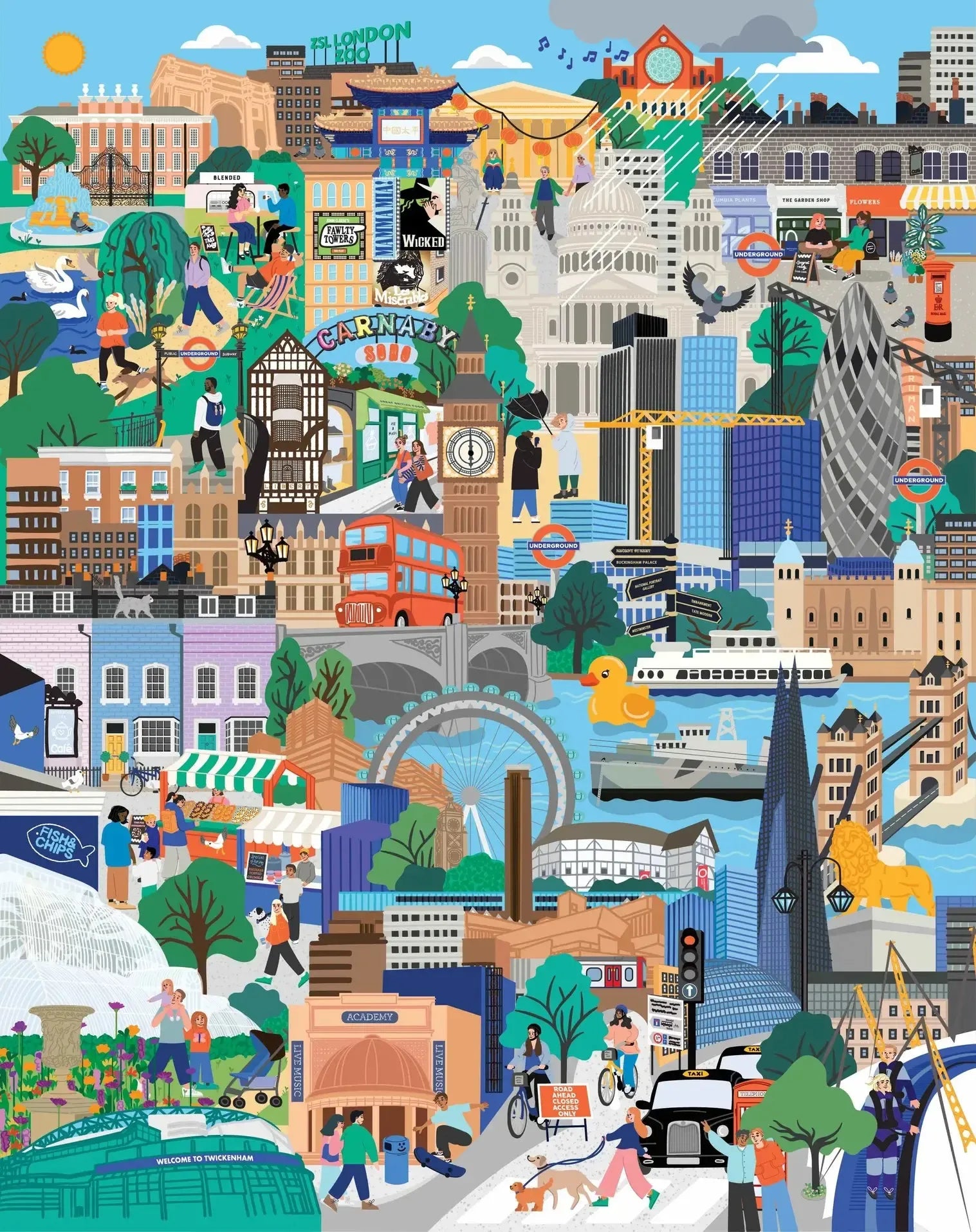 London Calling City Life Jigsaw Puzzle 1000pc-Fun & Games-Galison-The Bay Room