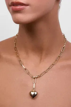 Lotte Soft Gold Heart Necklace-Jewellery-Liberte-The Bay Room