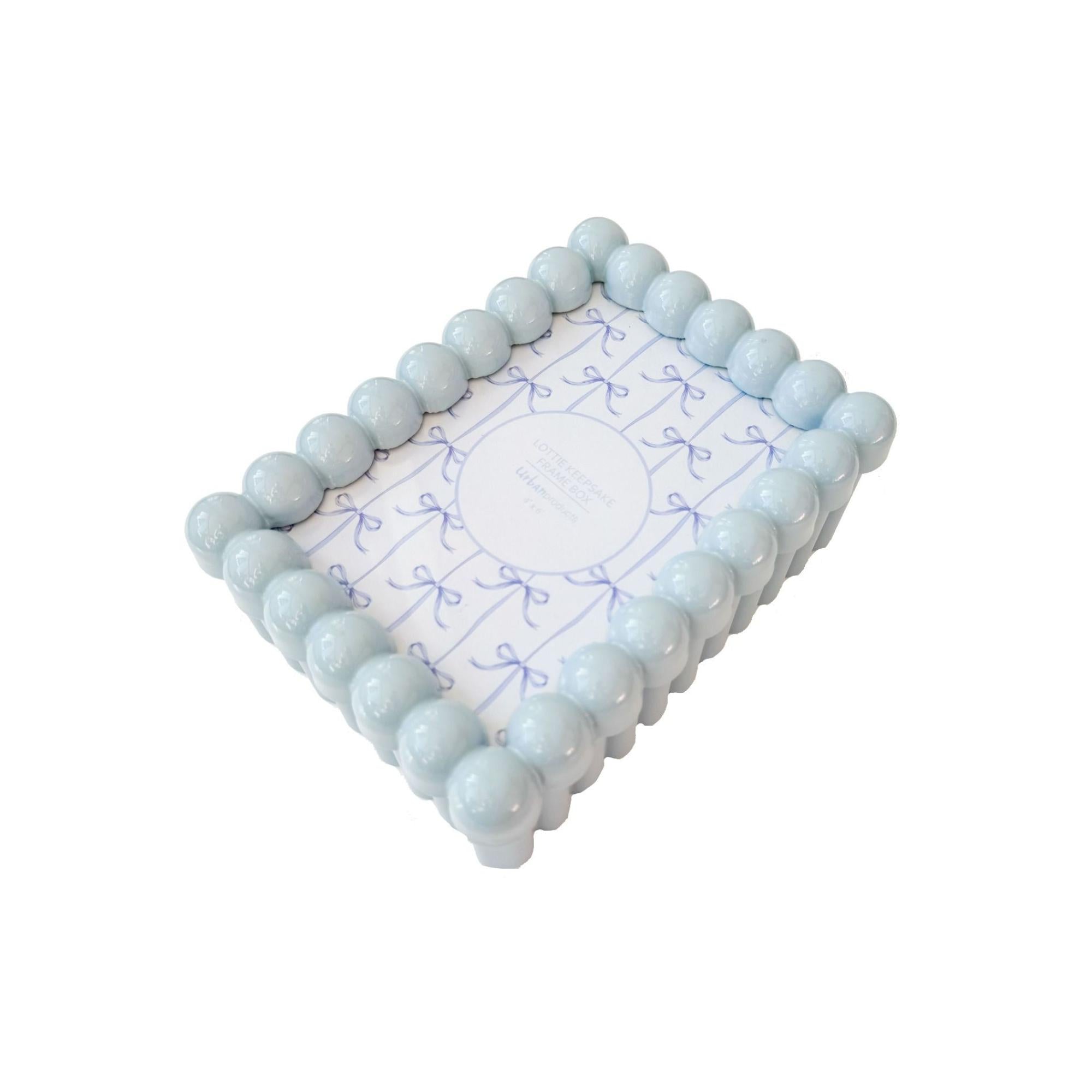 Lotti Keepsake Frame Box Blue 4x6"-Decor Items-Urban Products-The Bay Room