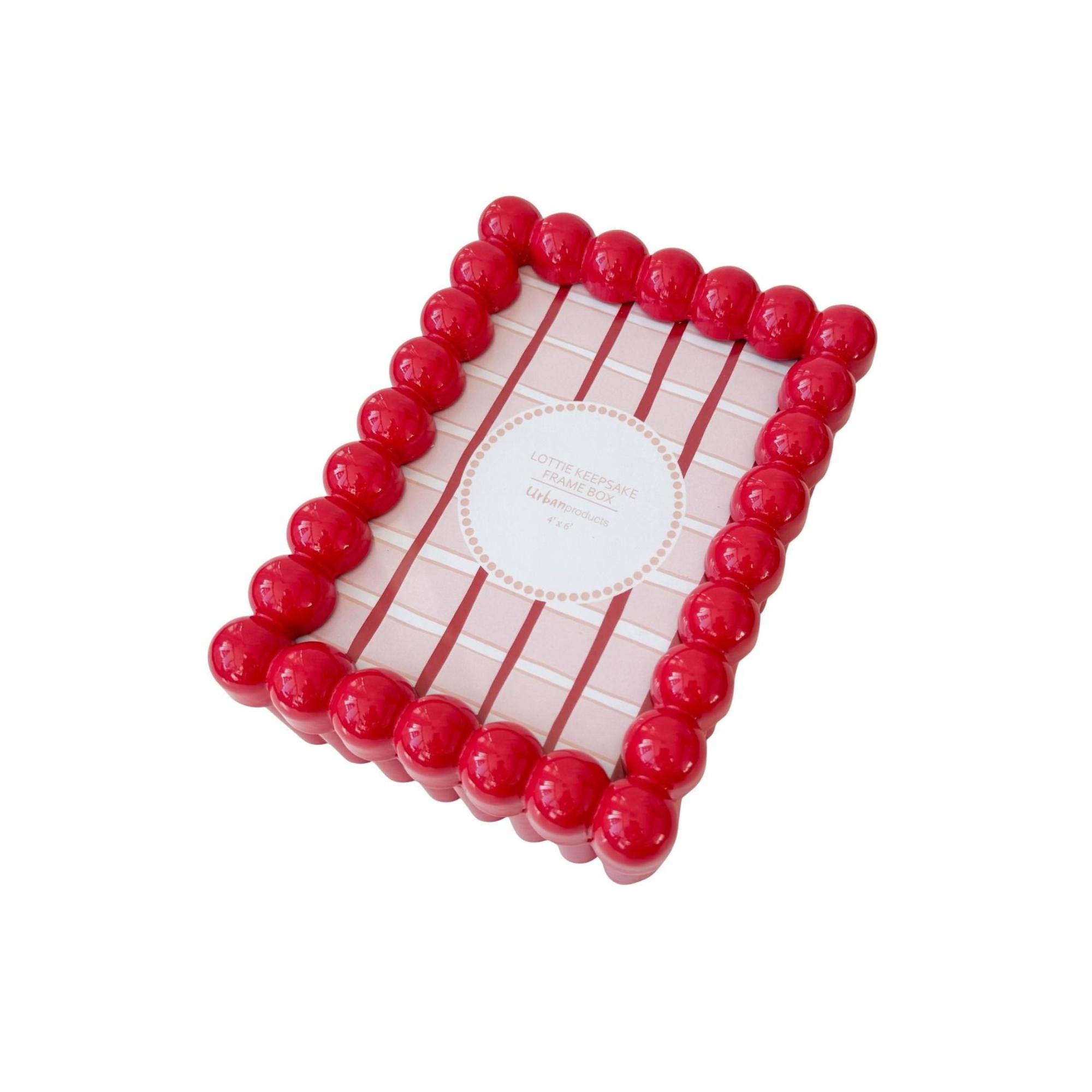 Lotti Keepsake Frame Box Red 4x6"-Decor Items-Urban Products-The Bay Room