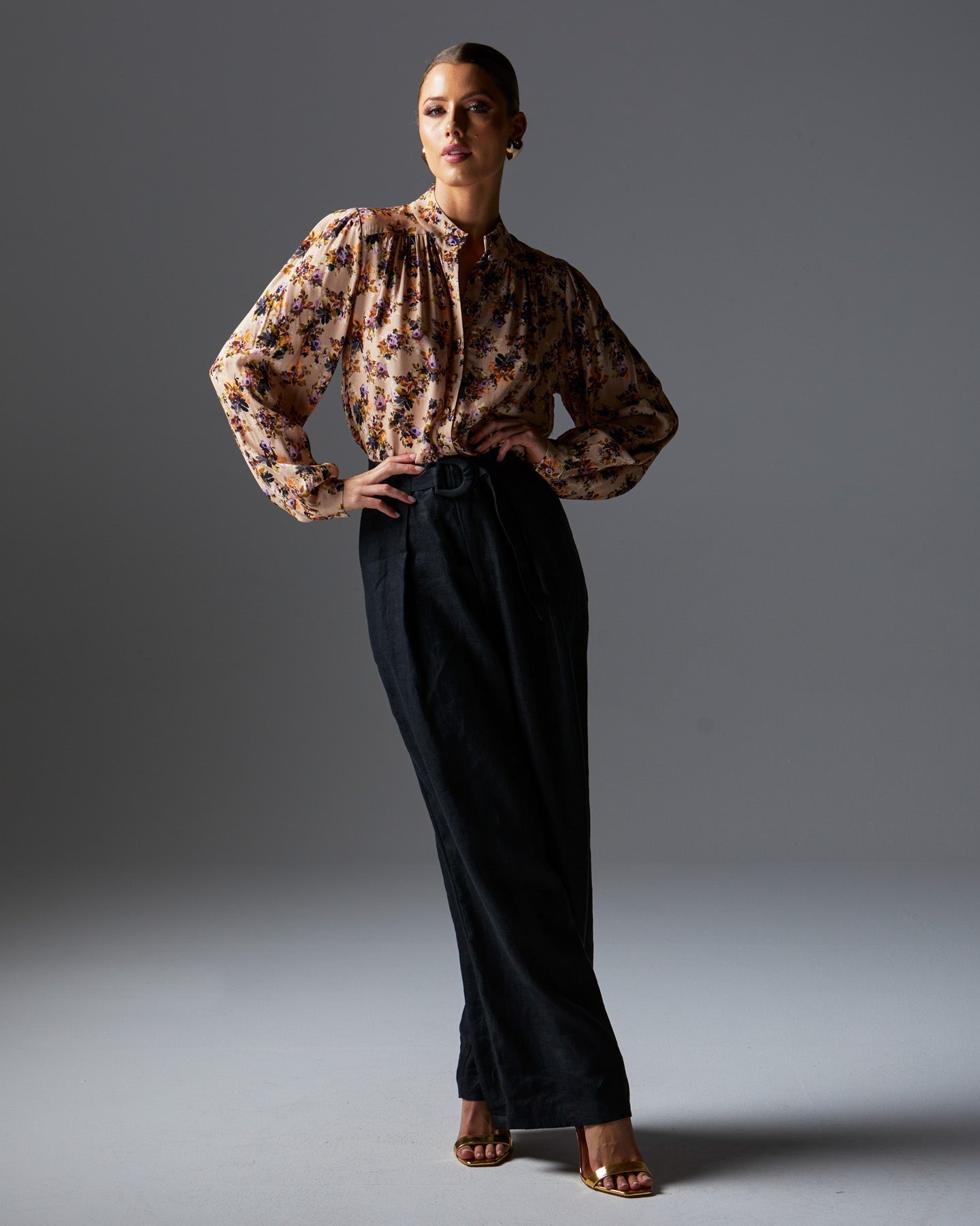 Loyal Blouse - Violet Floral-Tops-Fate + Becker-The Bay Room