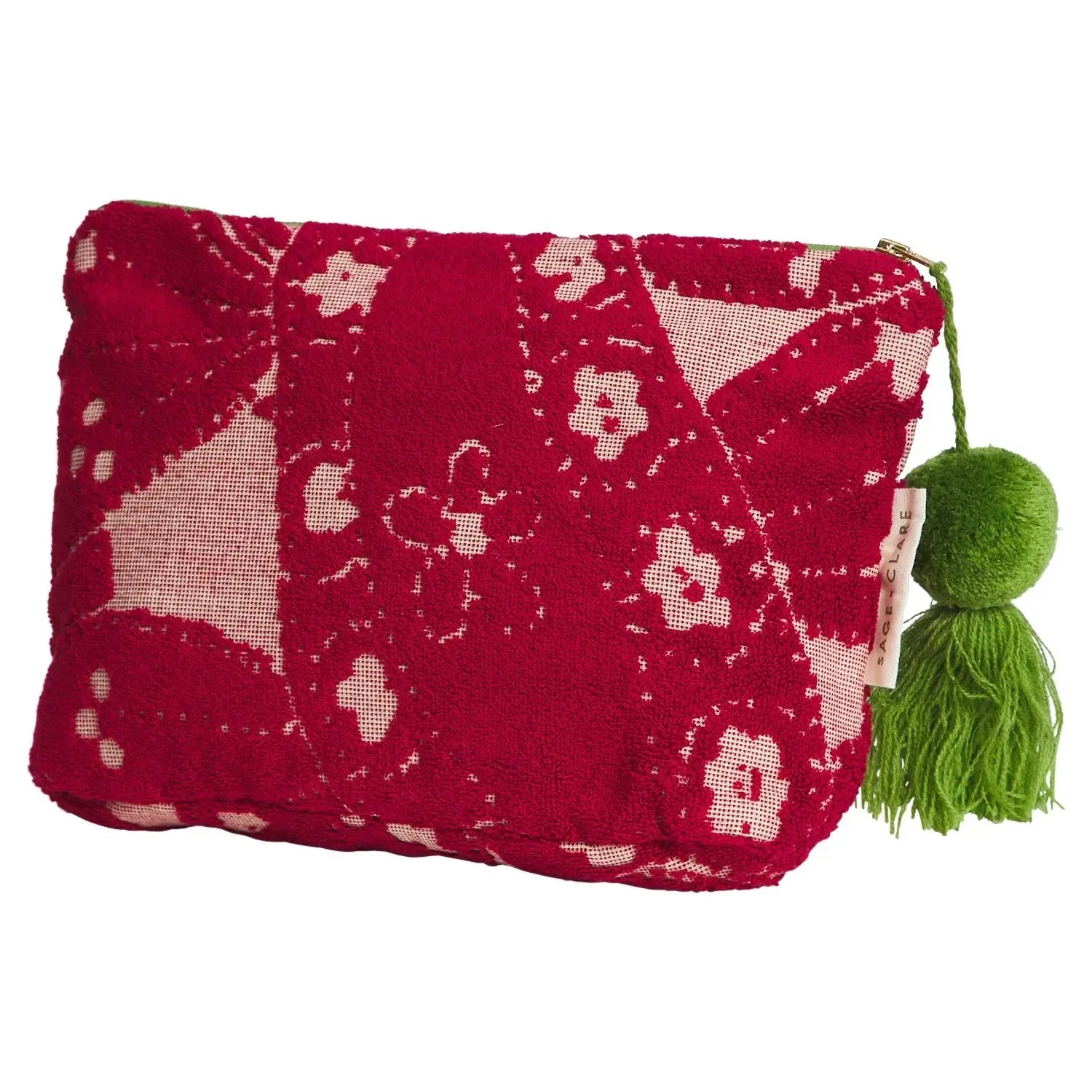 Lucia Terry Pouch - Crimson-Beauty & Well-Being-Sage & Clare-The Bay Room