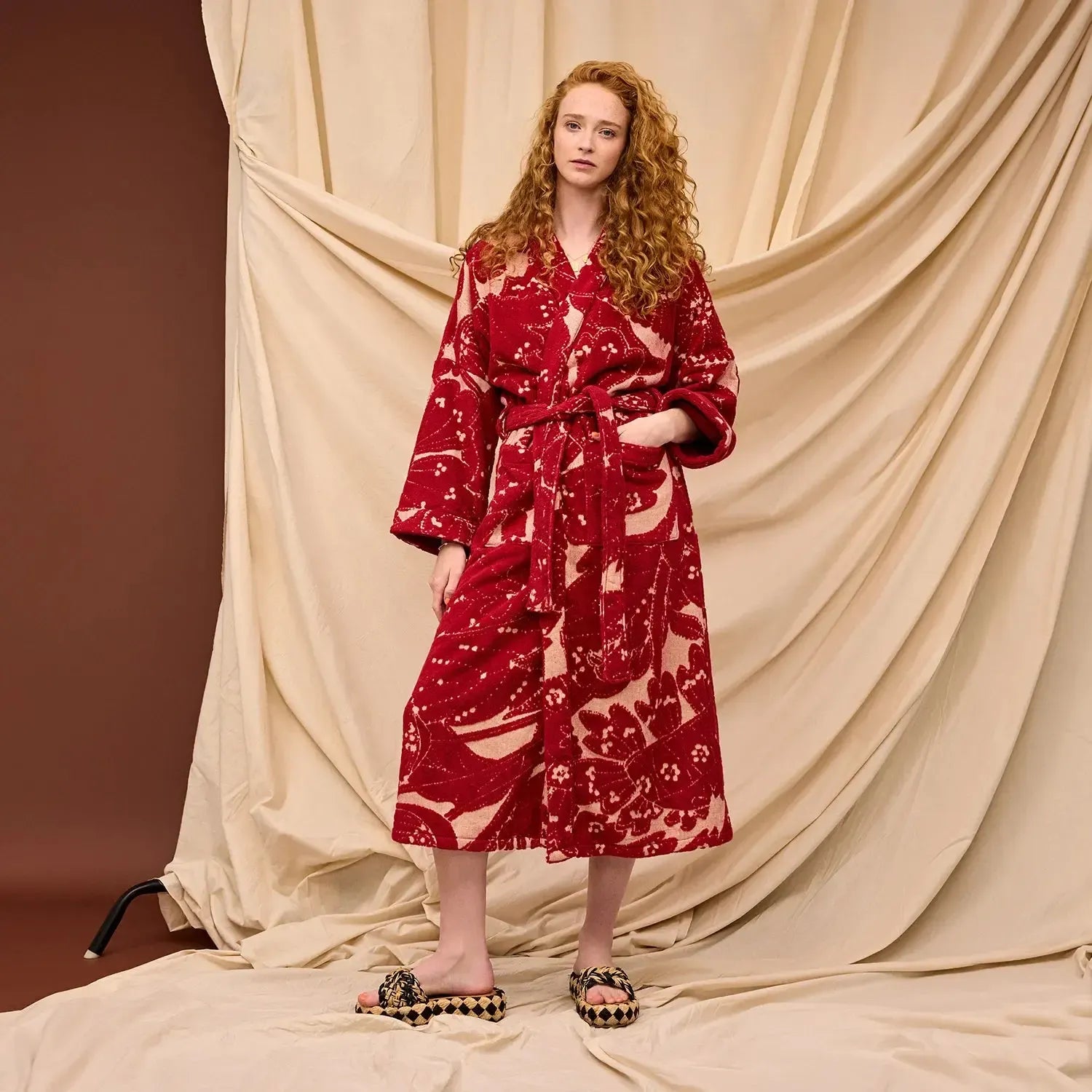 Lucia Towelling Robe - Crimson-Sleepwear & Robes-Sage & Clare-The Bay Room