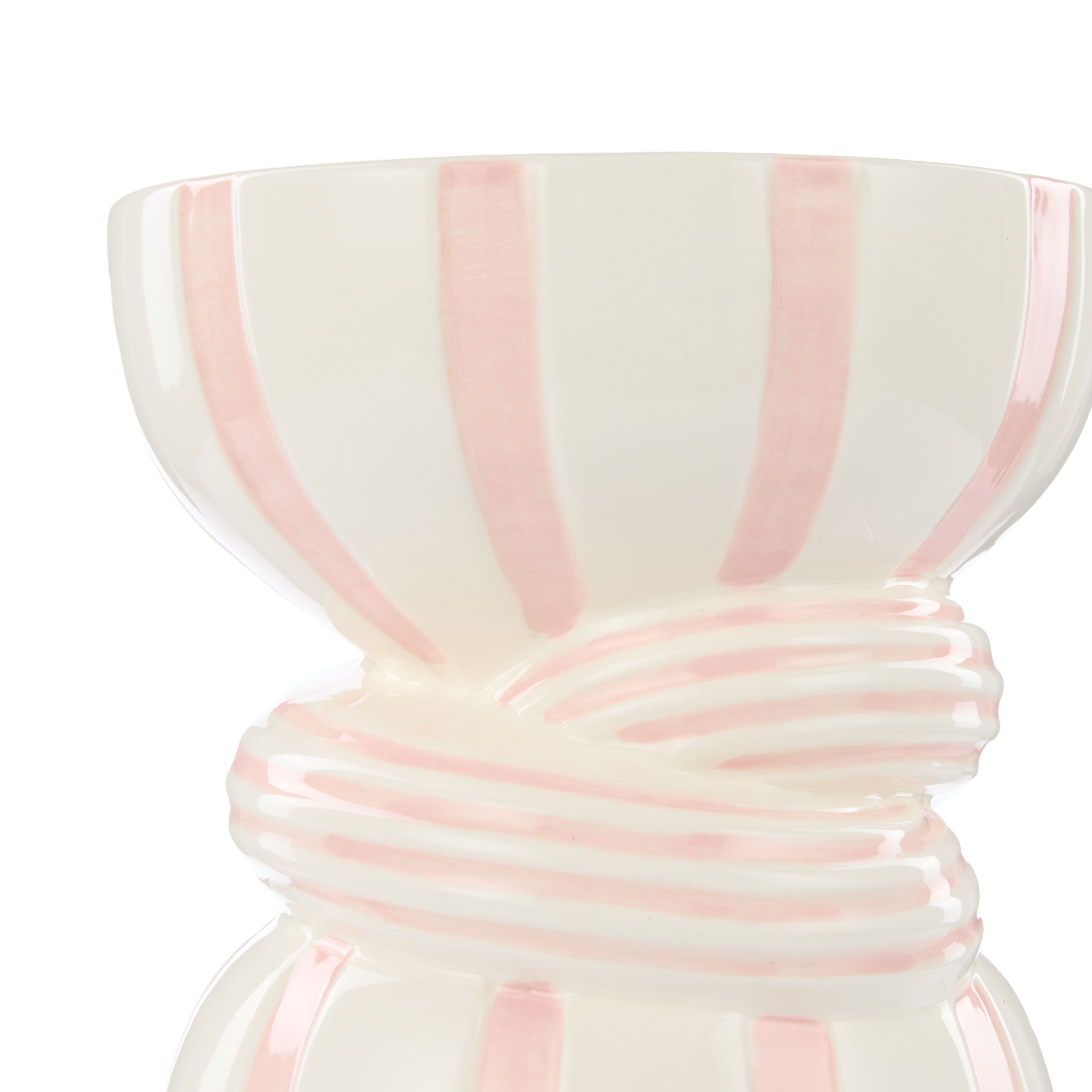 Lulu Collection Stripe Vase 15.5x15cm Pink-Pots, Planters & Vases-Emporium-The Bay Room