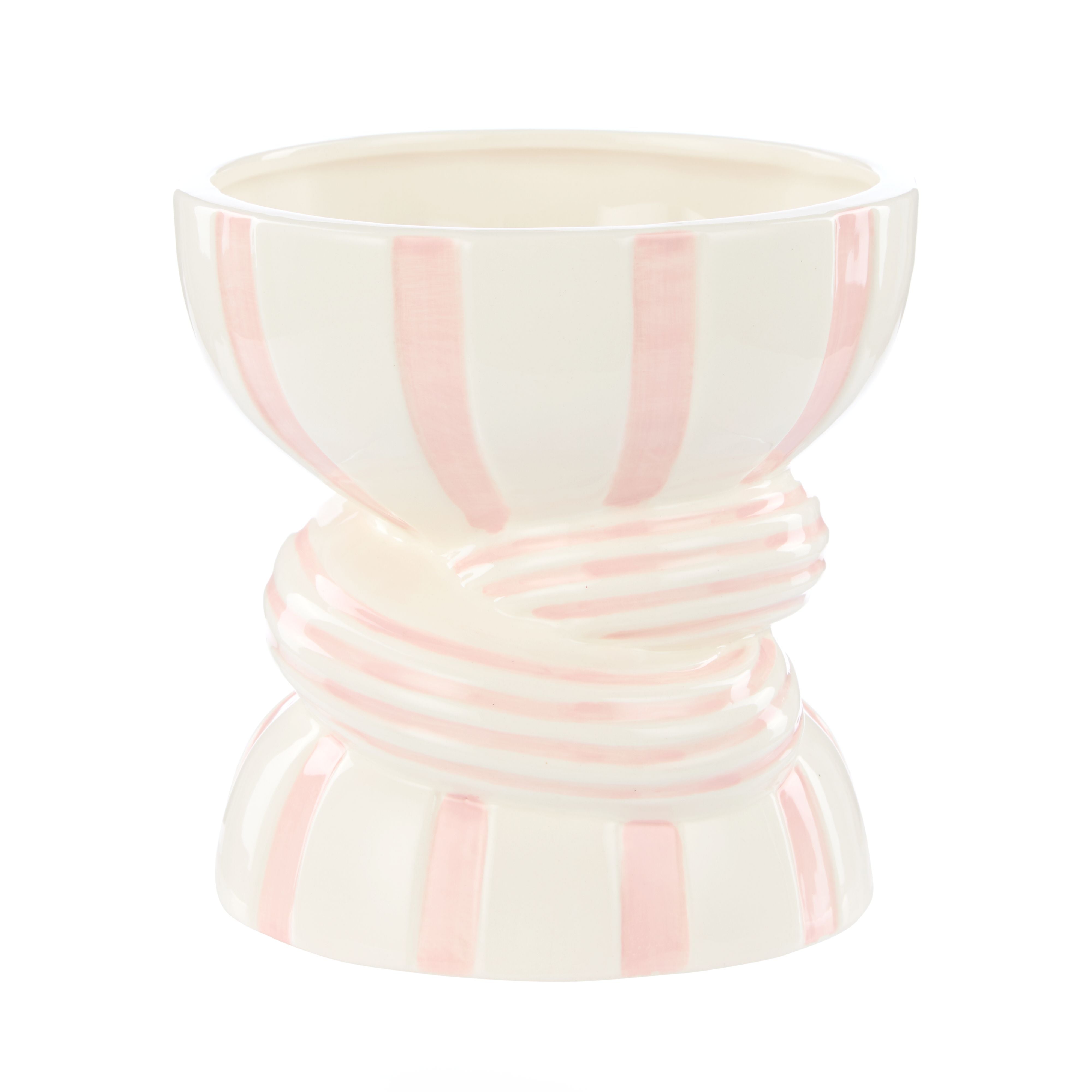 Lulu Collection Stripe Vase 15.5x15cm Pink-Pots, Planters & Vases-Emporium-The Bay Room