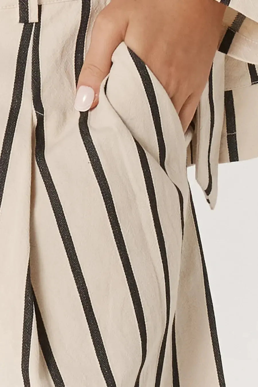 Luna Bermuda Short - Cream/Black-Shorts-Fate + Becker-The Bay Room