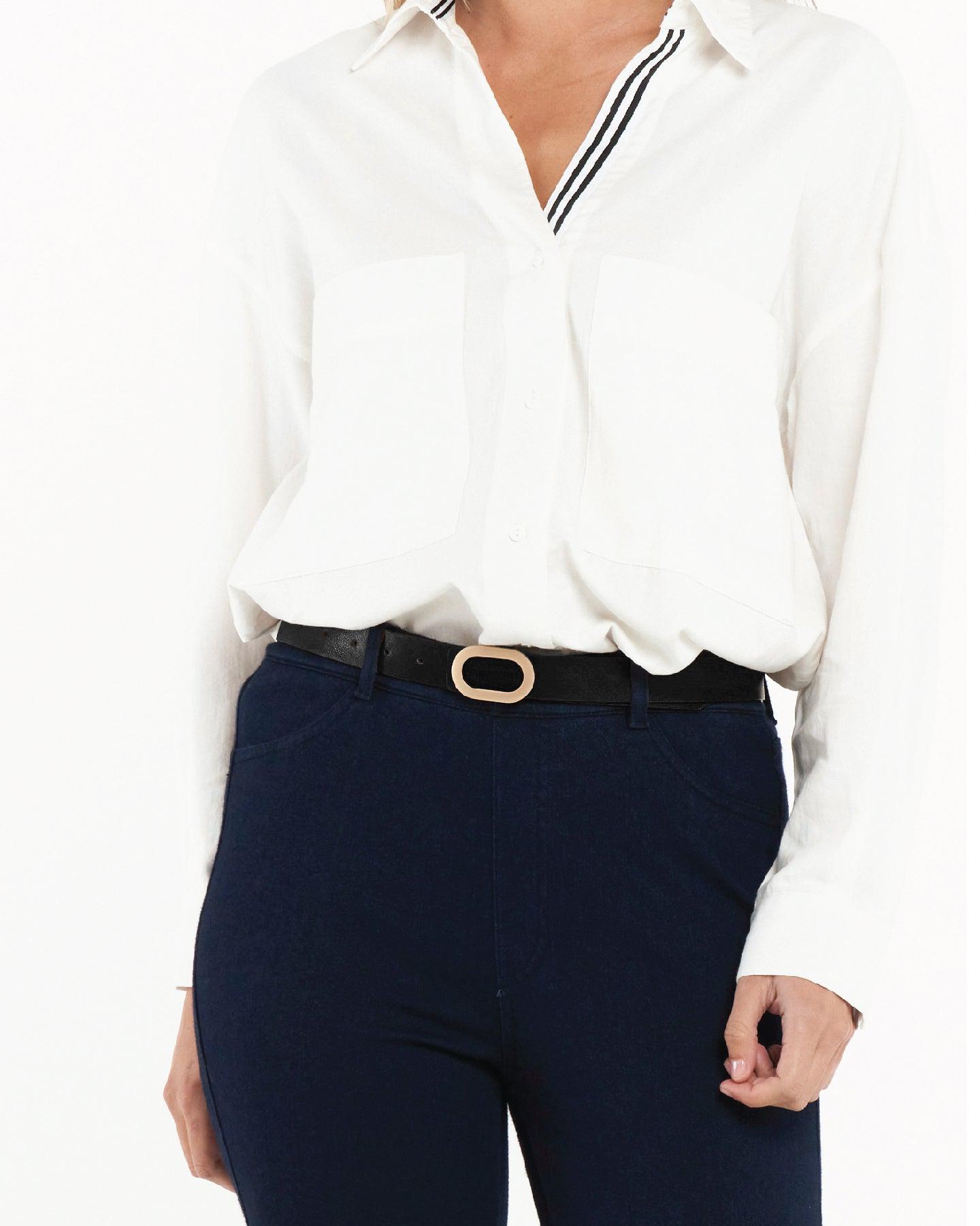 Luxembourg Belt - Black-Scarves, Belts & Gloves-Betty Basics-The Bay Room