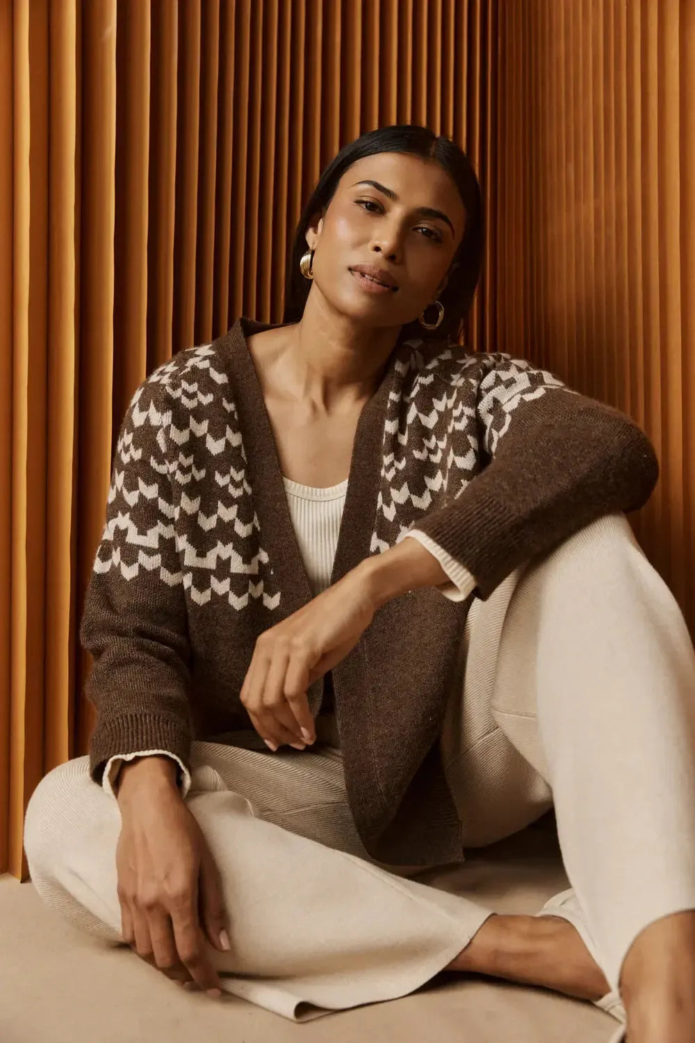 Maasai Cardigan - Cocoa/Dune-Knitwear & Jumpers-Eb & Ive-The Bay Room