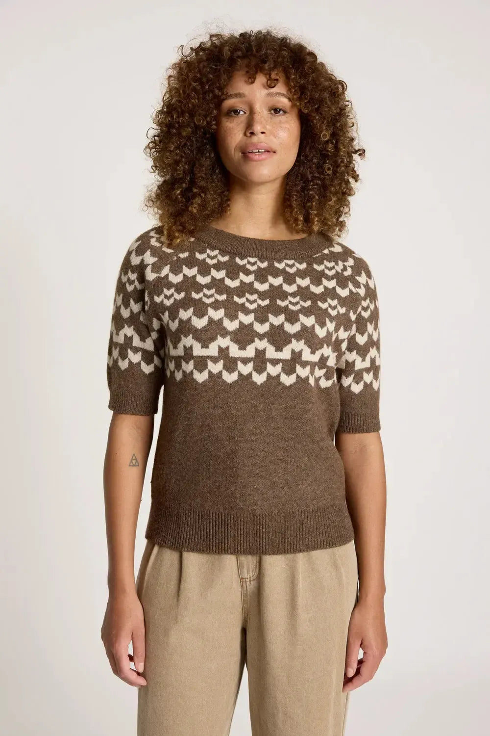 Maasai Knit Top - Cocoa/Dune-Tops-Eb & Ive-The Bay Room