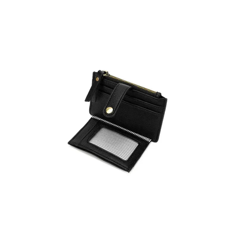 Mabel Black Card Holder/Coin Purse Wallet-Bags & Clutches-Black Caviar Designs-The Bay Room