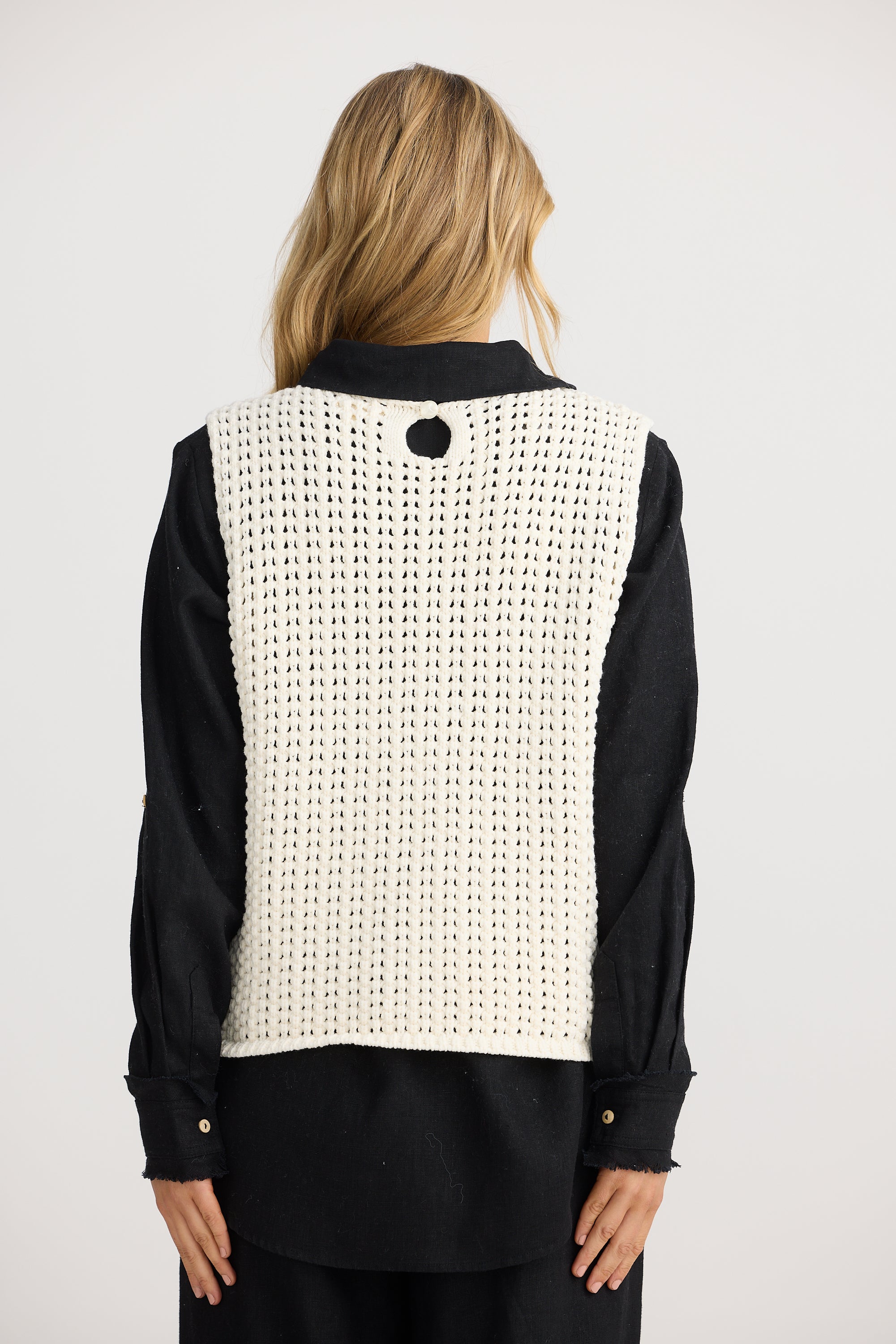 Maddison Vest - Off White-Jackets, Coats & Vests-The Shanty Corporation-The Bay Room