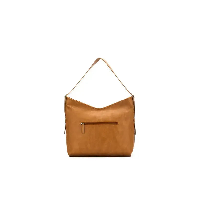 Madeleine Tan Large 3 Piece Relaxed Hobo-Bags & Clutches-Black Caviar Designs-The Bay Room