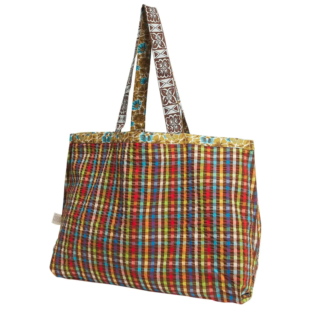 Magnolia Reversible Cotton Tote Bag - Turquoise-Soft Furnishings-Sage & Clare-The Bay Room