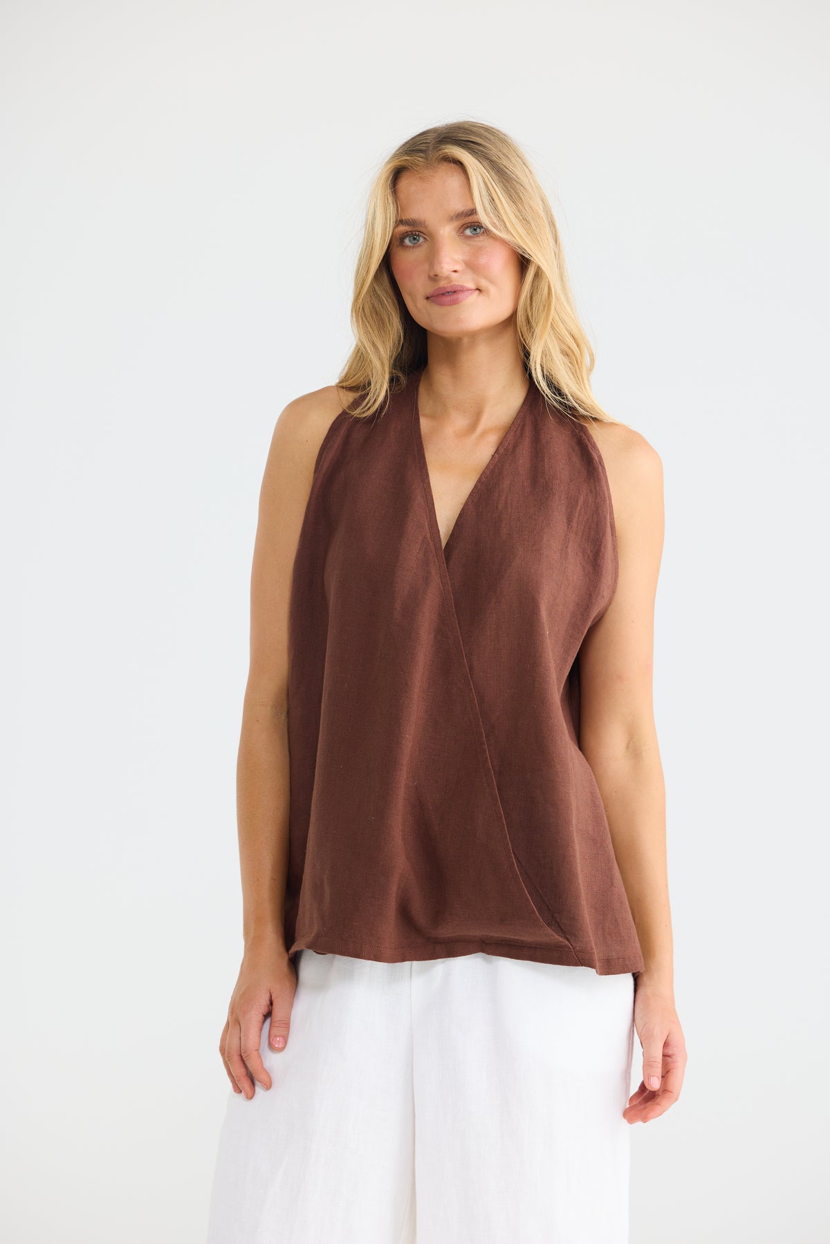 Marais Top - Chocolate Linen-Tops-The Shanty Corporation-The Bay Room