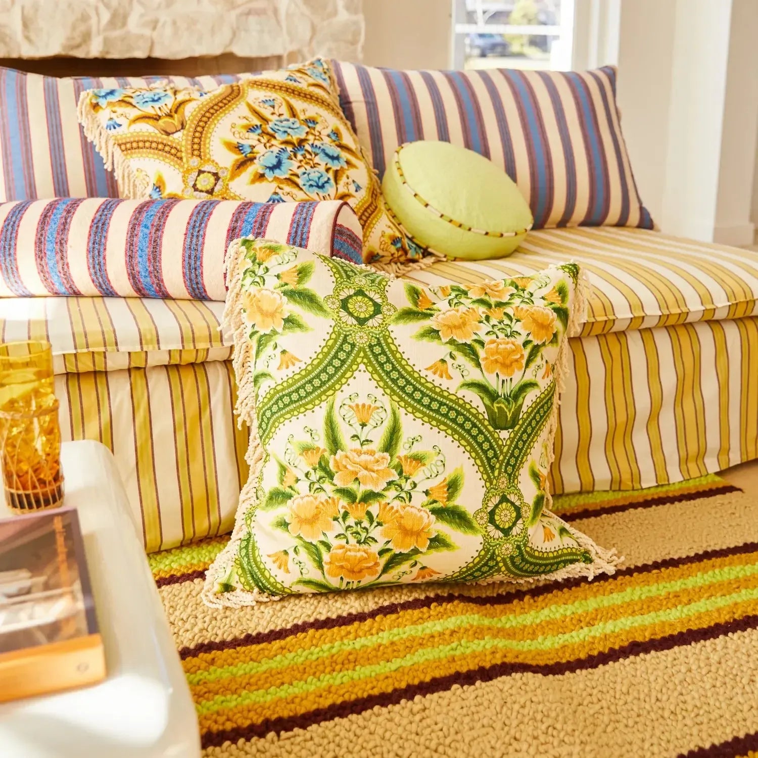 Margaret Fringe Cushion - La Palma-Soft Furnishings-Sage & Clare-The Bay Room