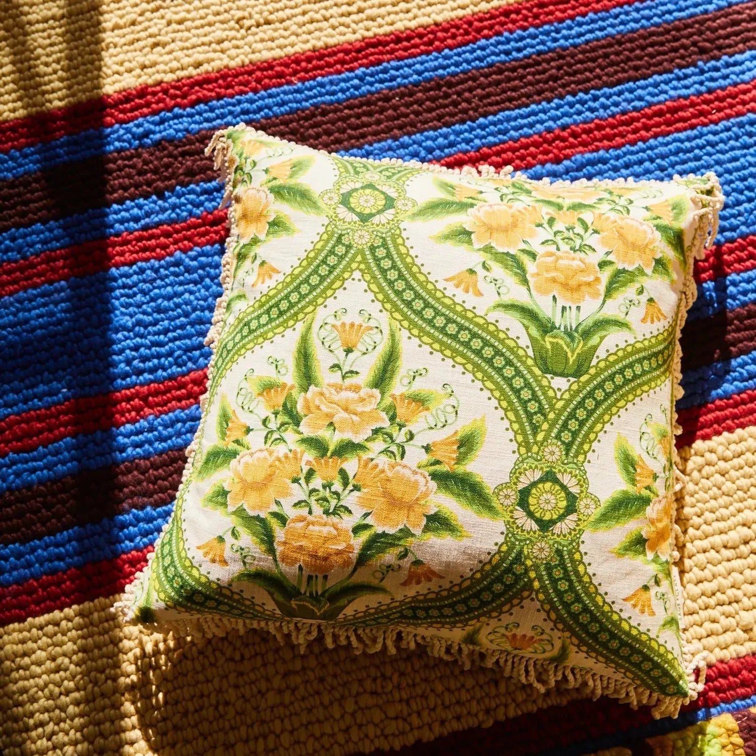 Margaret Fringe Cushion - La Palma-Soft Furnishings-Sage & Clare-The Bay Room
