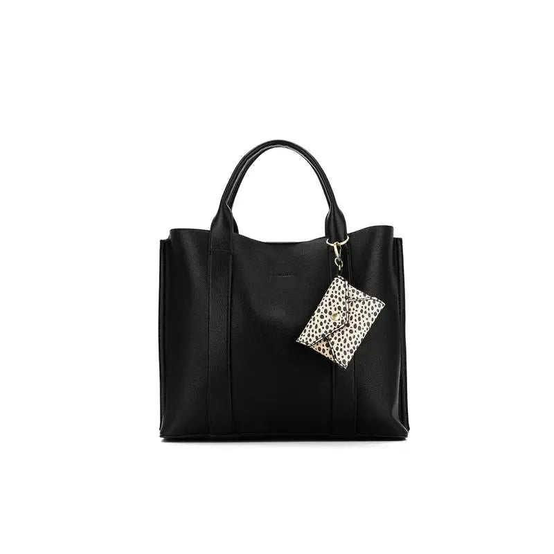 Margaux Black 2 Piece Laptop Top Handle Bag-Bags & Clutches-Black Caviar Designs-The Bay Room