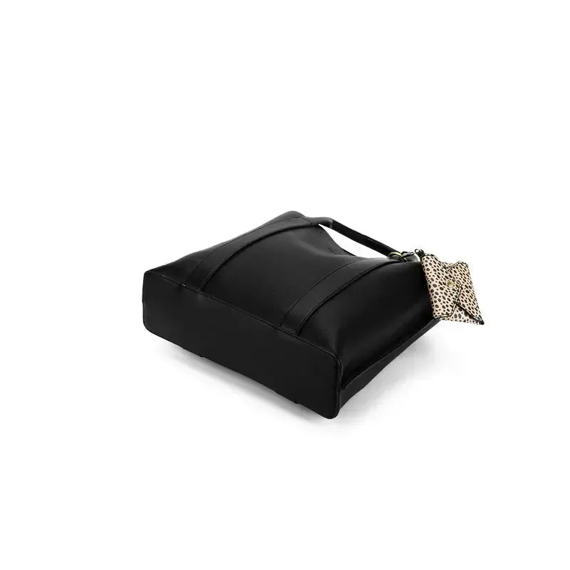 Margaux Black 2 Piece Laptop Top Handle Bag-Bags & Clutches-Black Caviar Designs-The Bay Room