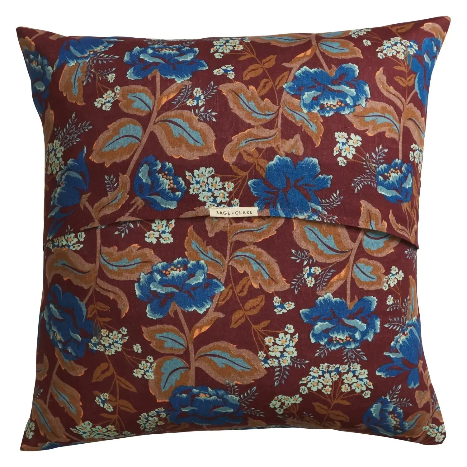 Margot Linen Euro Pillowcase Set - Mahogany-Soft Furnishings-Sage & Clare-The Bay Room