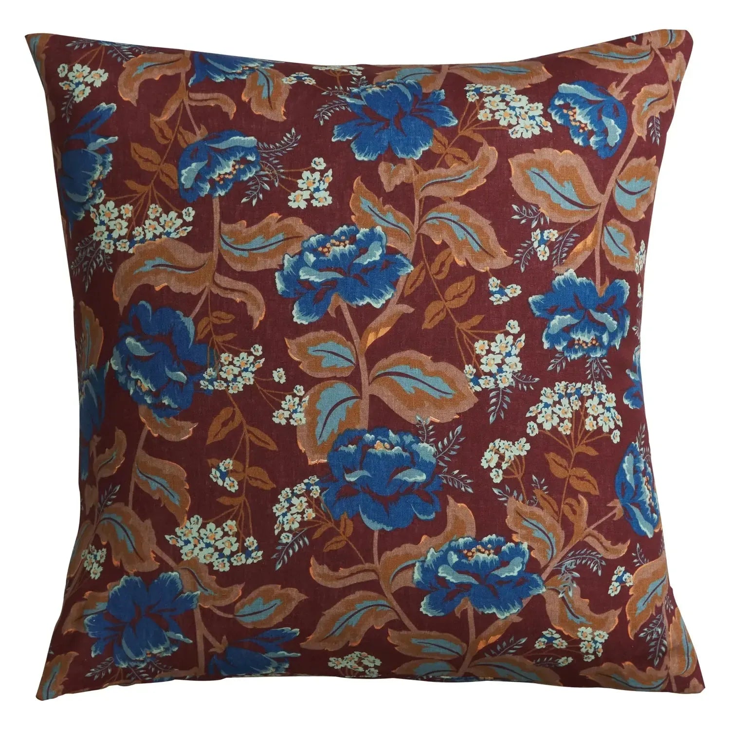 Margot Linen Euro Pillowcase Set - Mahogany-Soft Furnishings-Sage & Clare-The Bay Room