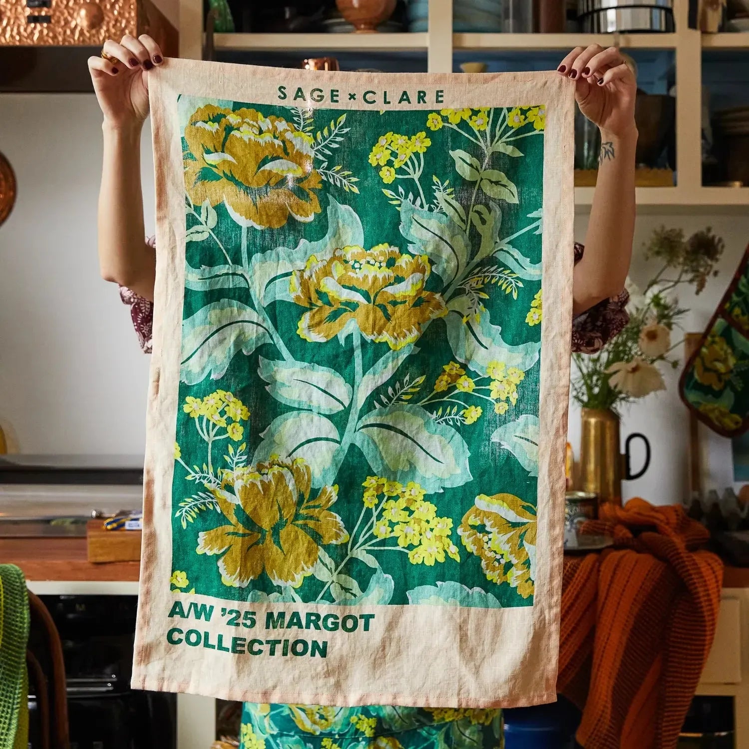 Margot Linen Tea Towel-Soft Furnishings-Sage & Clare-The Bay Room