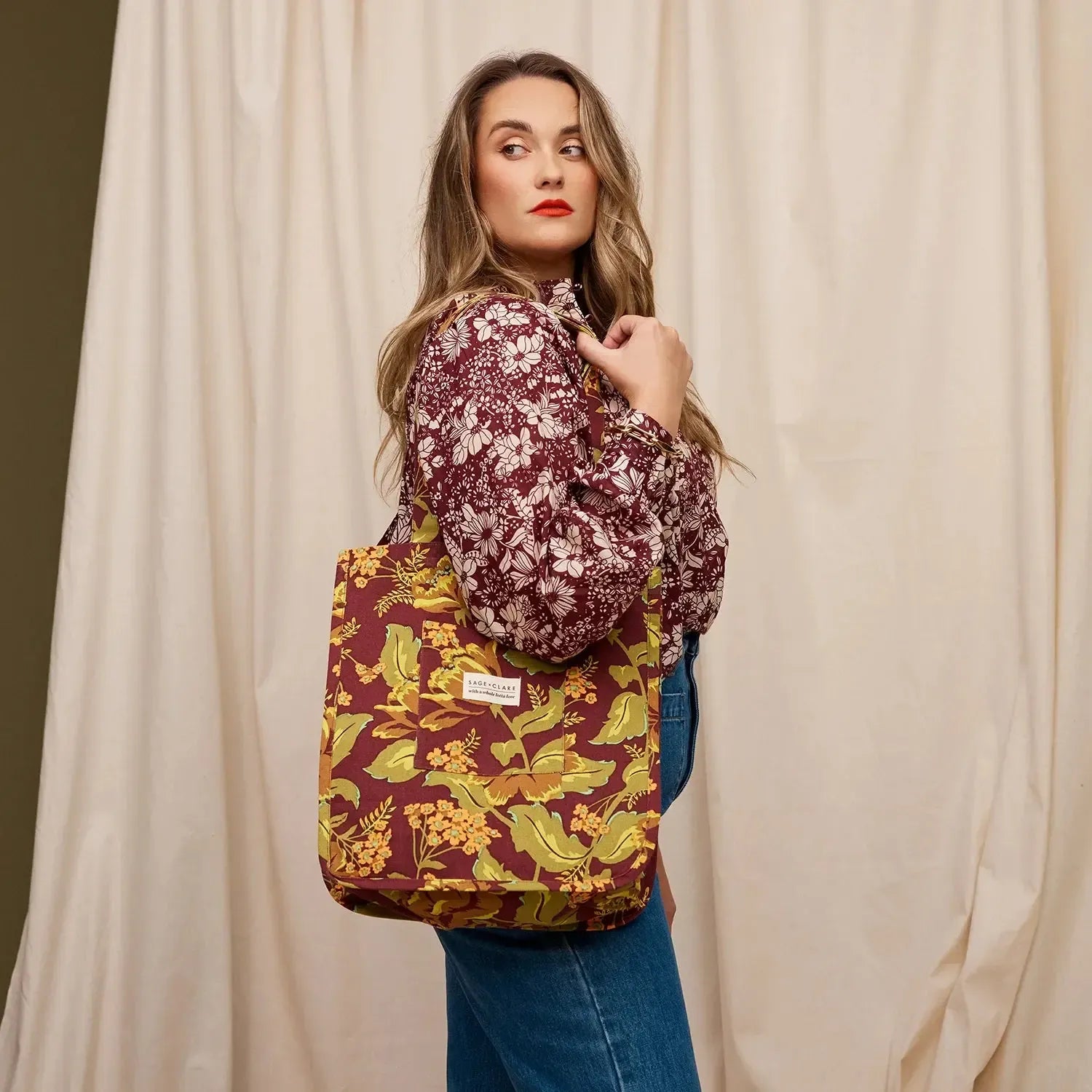 Margot Tote Bag - Mahogany-Bags & Clutches-Sage & Clare-The Bay Room