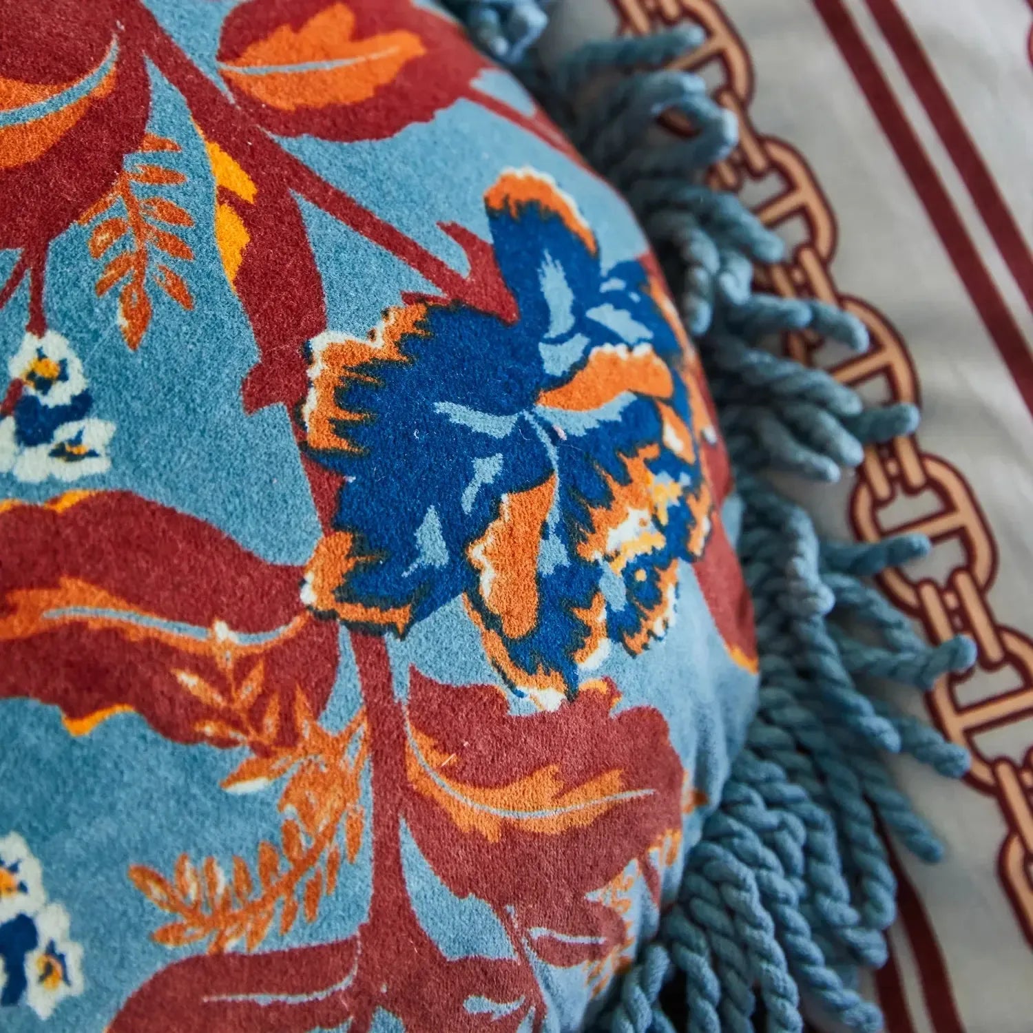 Margot Velvet Cushion - Celeste-Soft Furnishings-Sage & Clare-The Bay Room