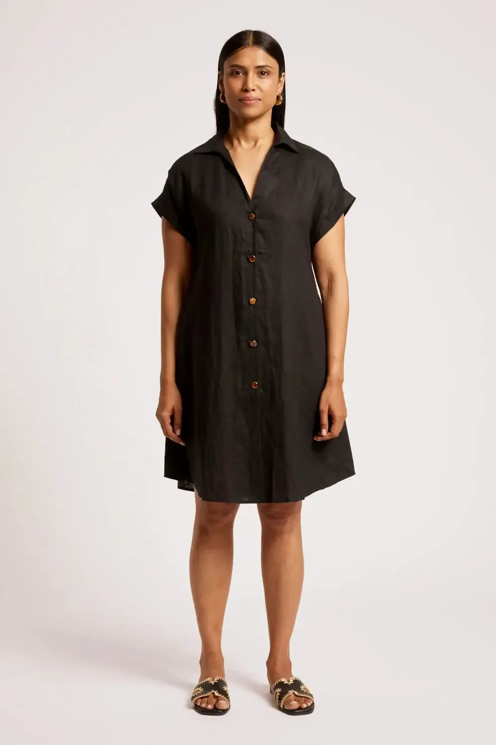 Maris Shirt Dress - Black-Dresses-Eb & Ive-The Bay Room