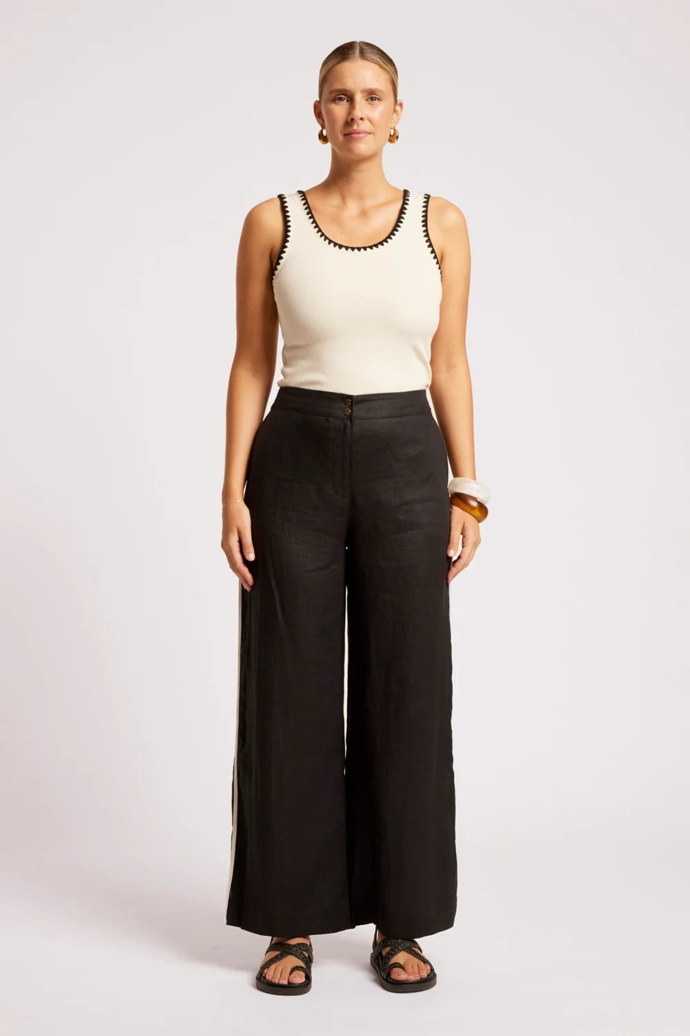Maris Splice Pant - Black/Tusk-Pants-Eb & Ive-The Bay Room