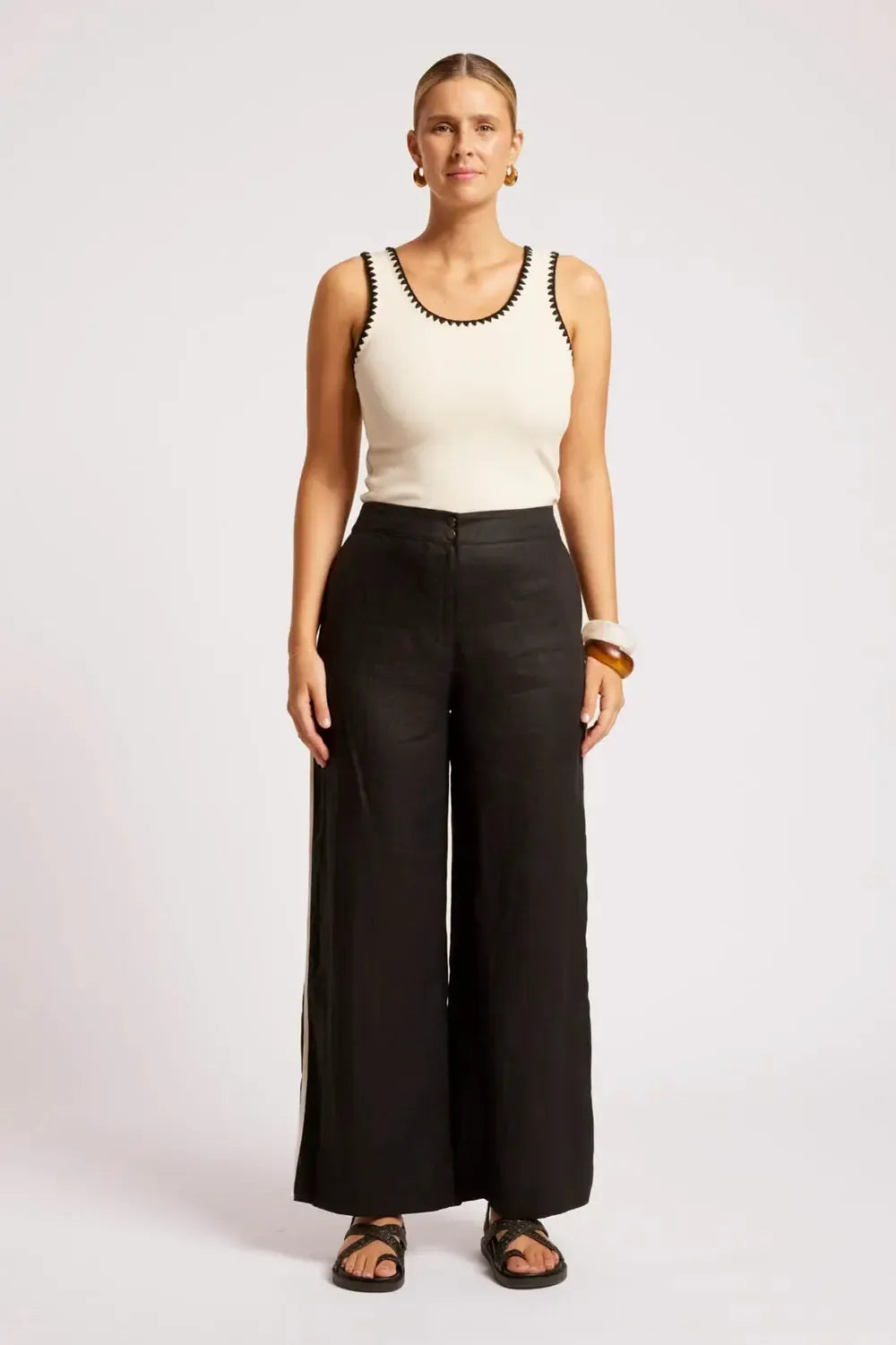 Maris Splice Pant - Black/Tusk-Pants-Eb & Ive-The Bay Room